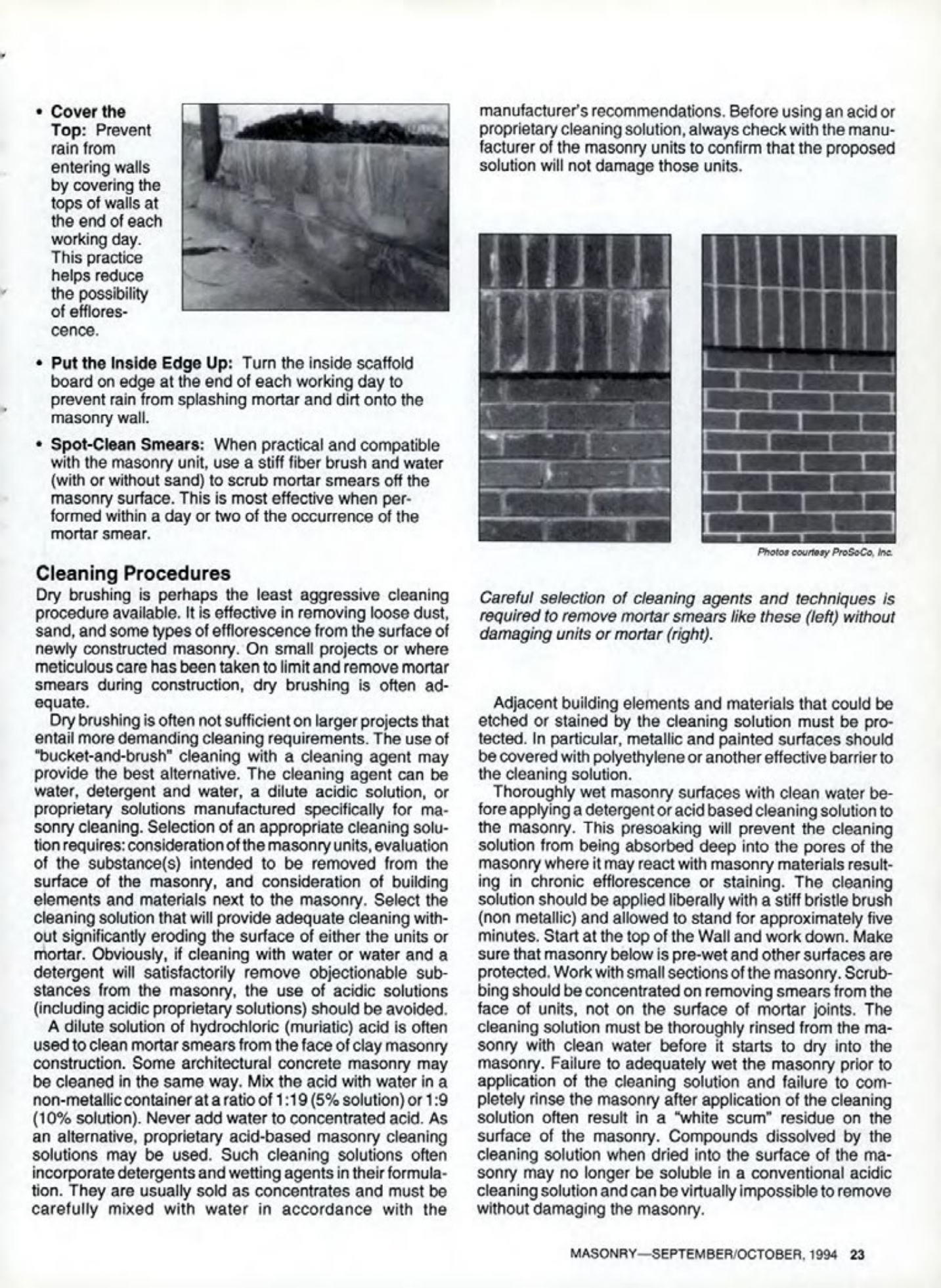 Masonry Magazine October 1994 Page. 23