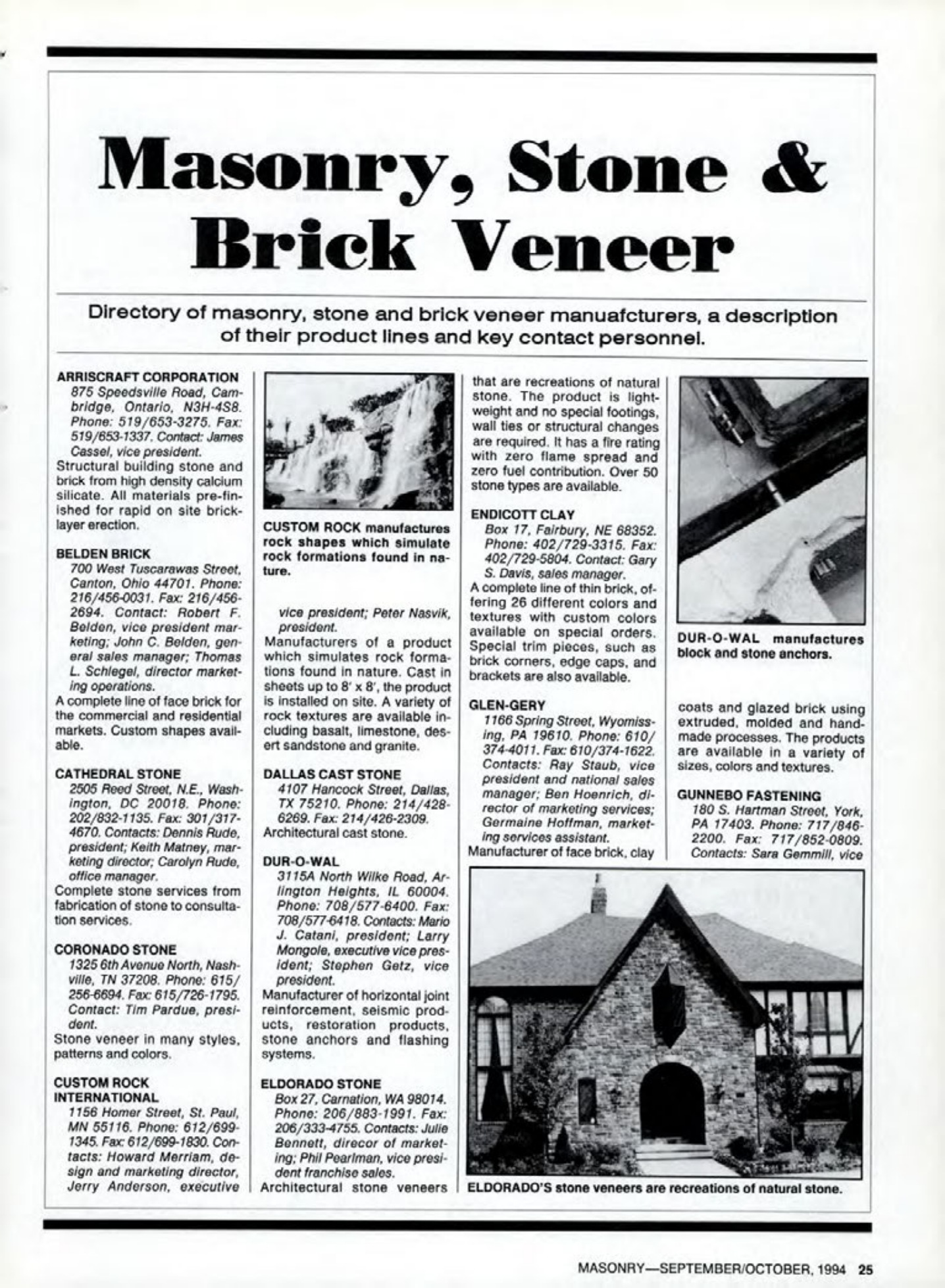 Masonry Magazine October 1994 Page. 25