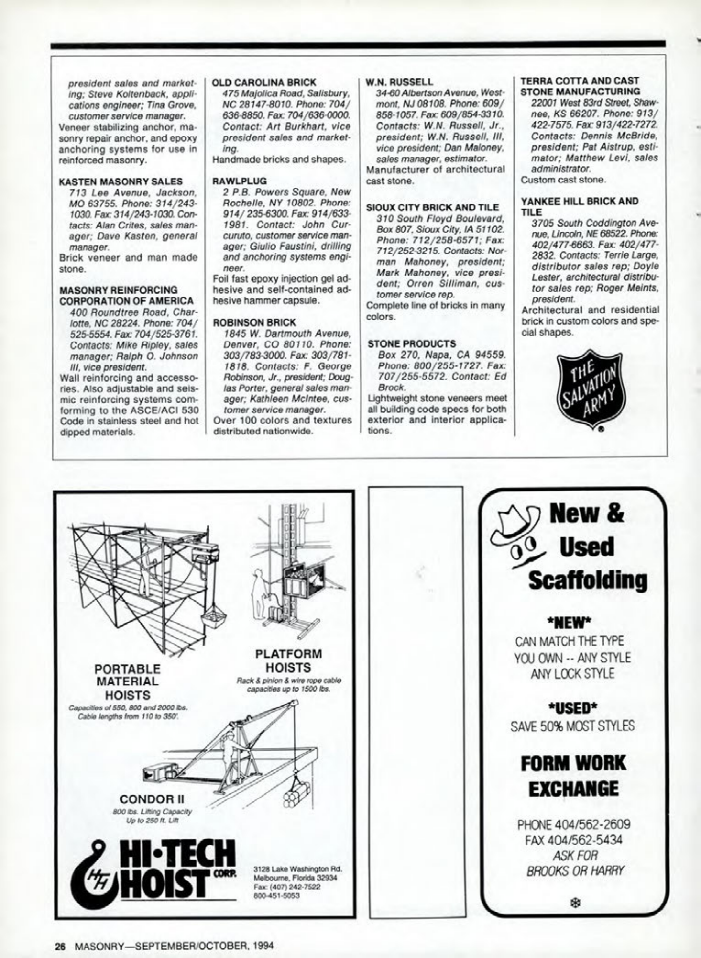 Masonry Magazine October 1994 Page. 26
