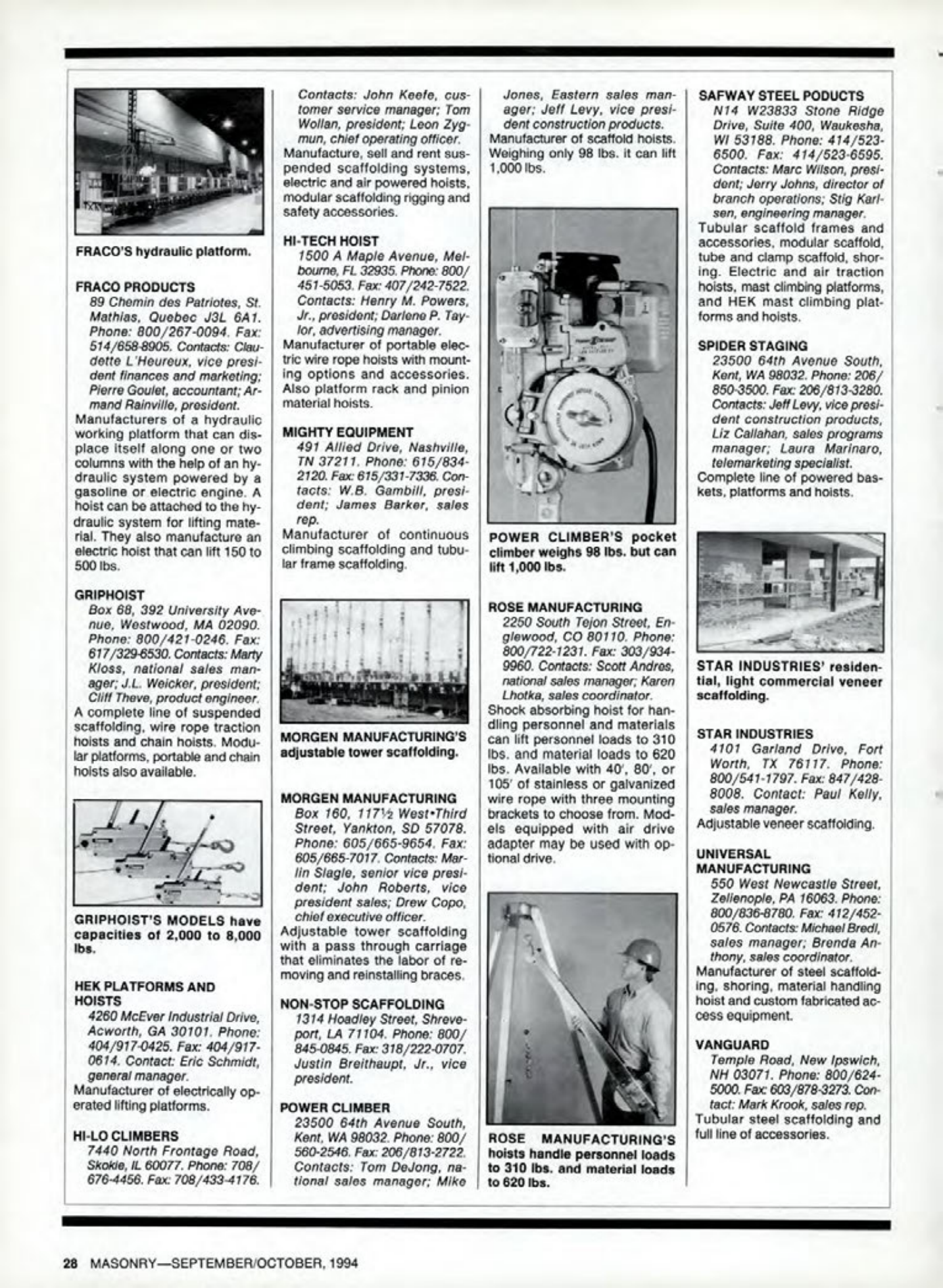 Masonry Magazine October 1994 Page. 28