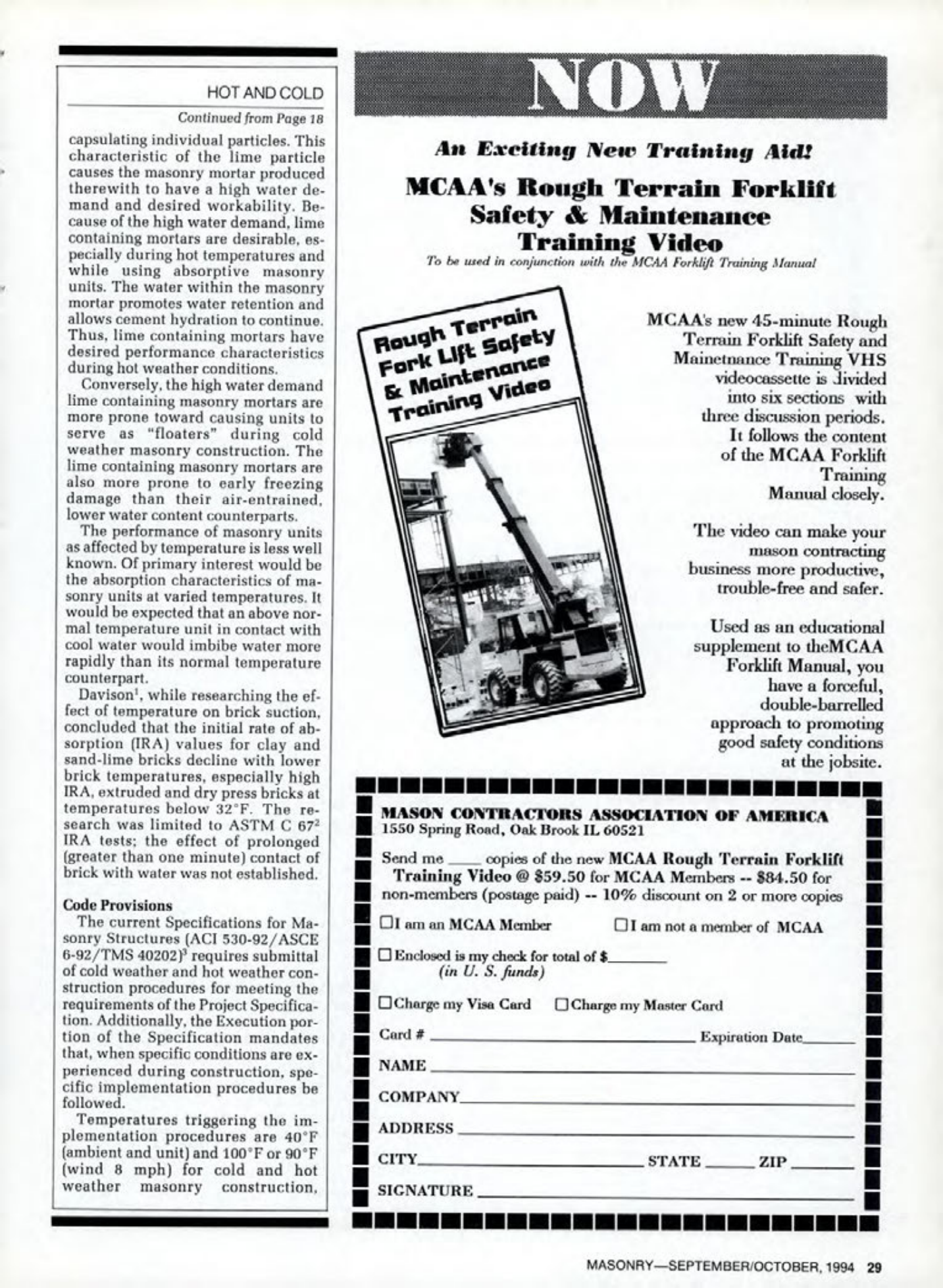 Masonry Magazine October 1994 Page. 29