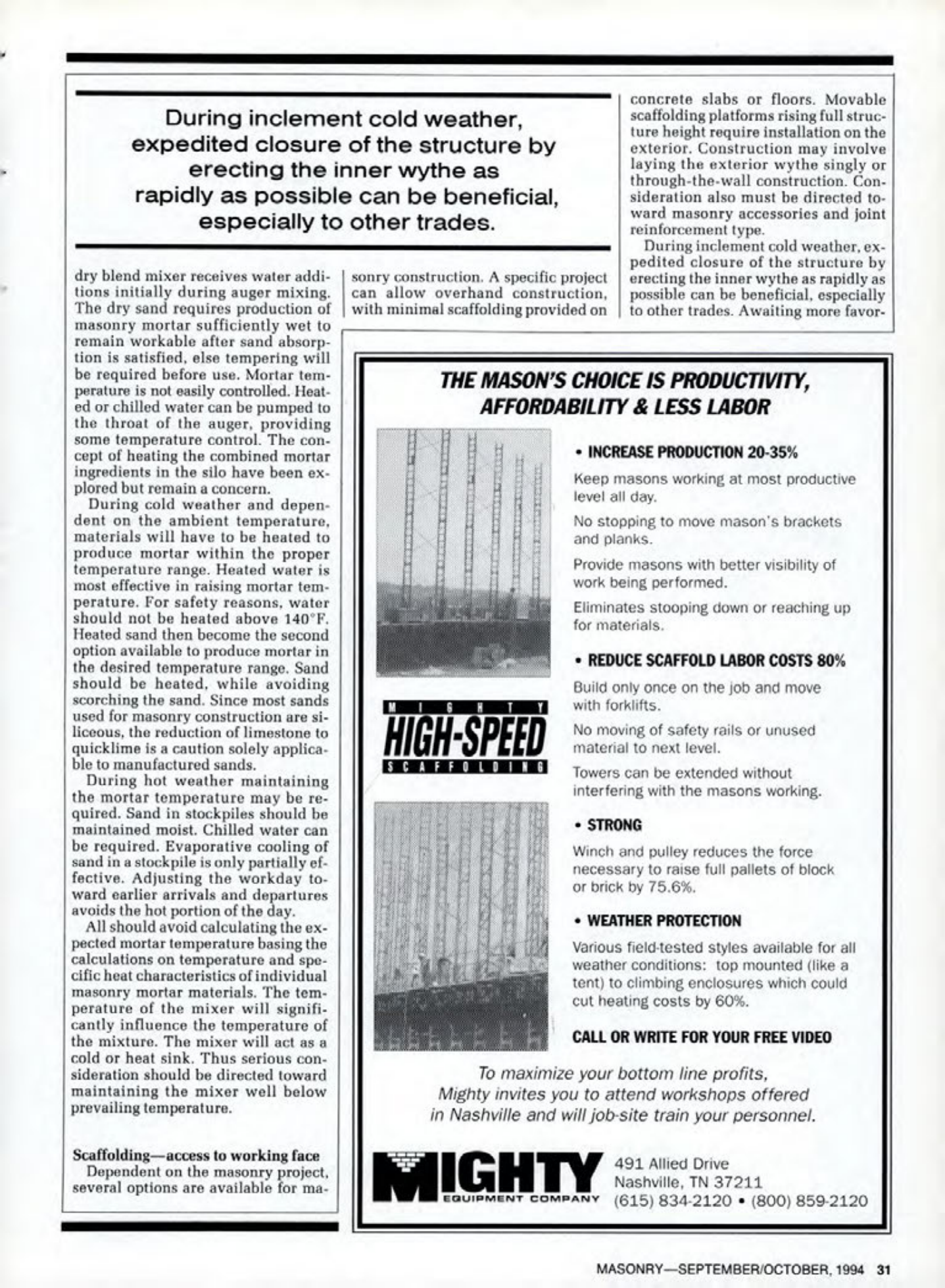 Masonry Magazine October 1994 Page. 31