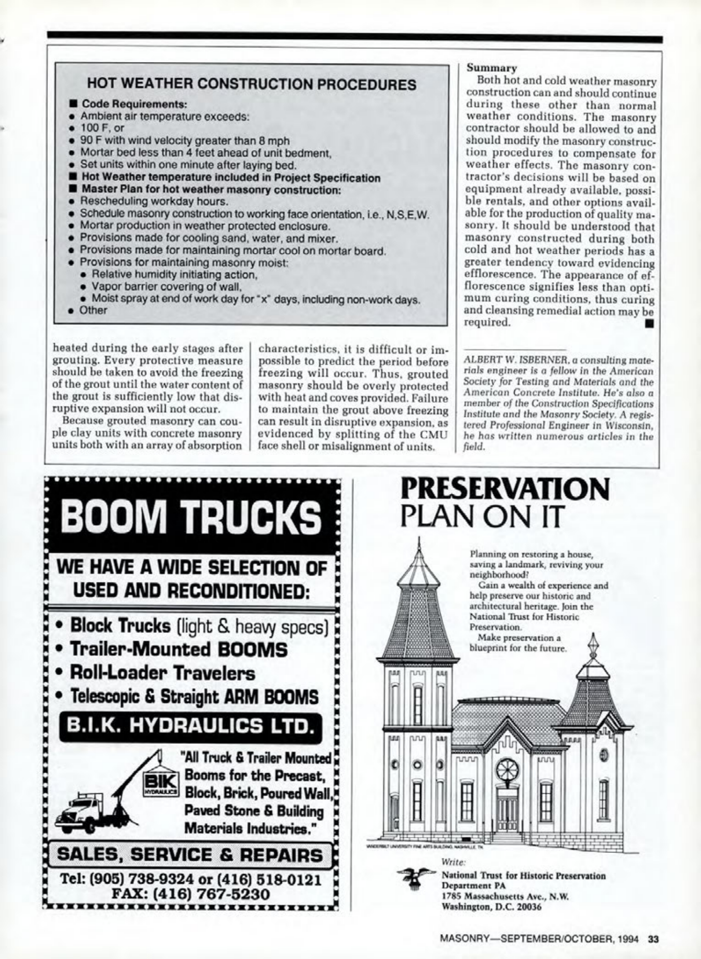 Masonry Magazine October 1994 Page. 33