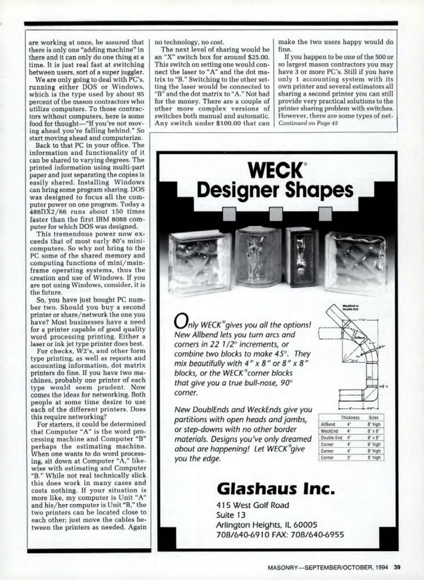 Masonry Magazine October 1994 Page. 39