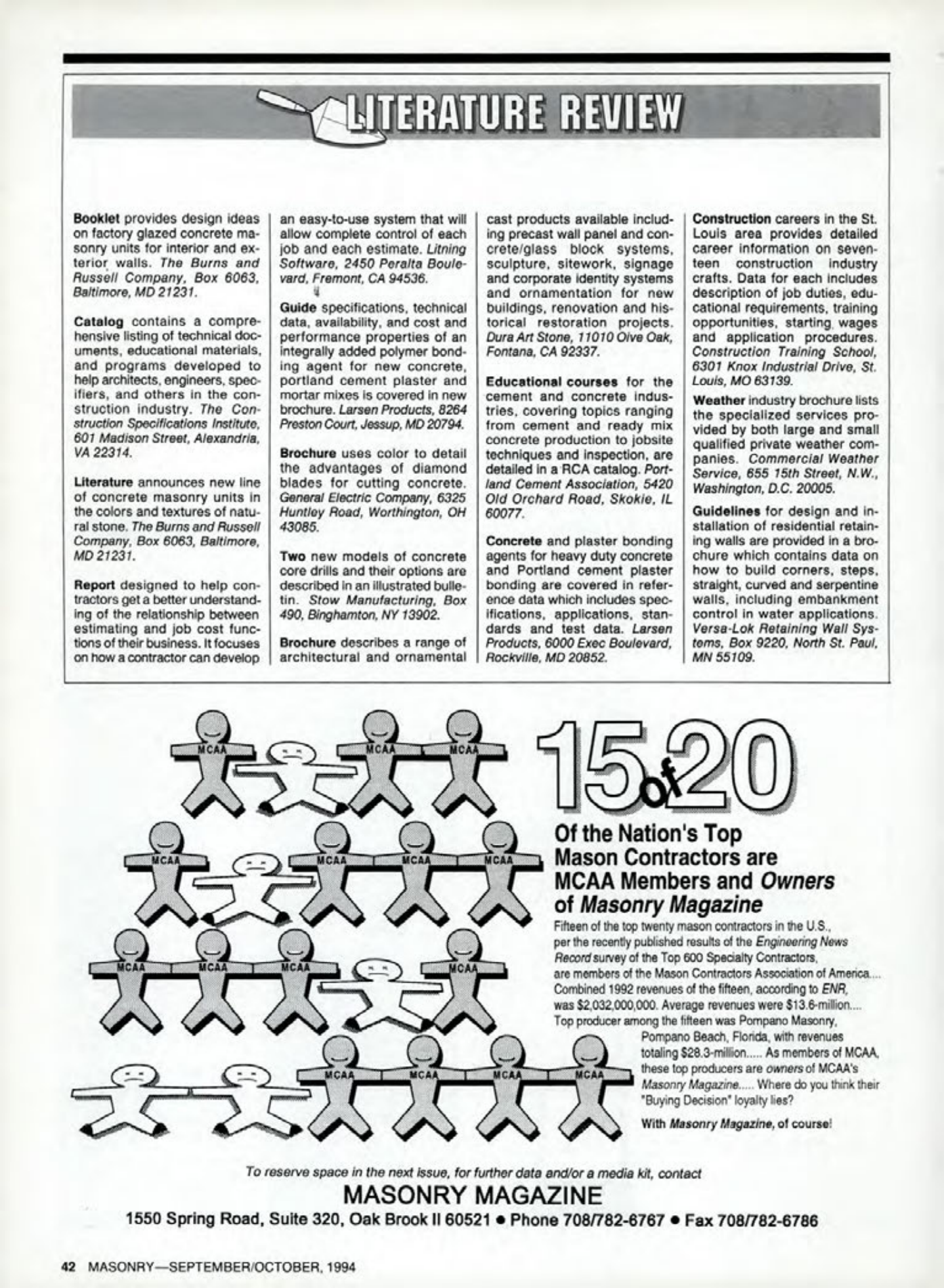 Masonry Magazine October 1994 Page. 42