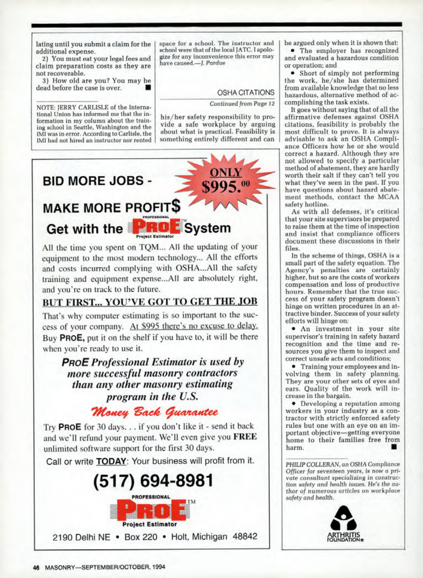 Masonry Magazine October 1994 Page. 46