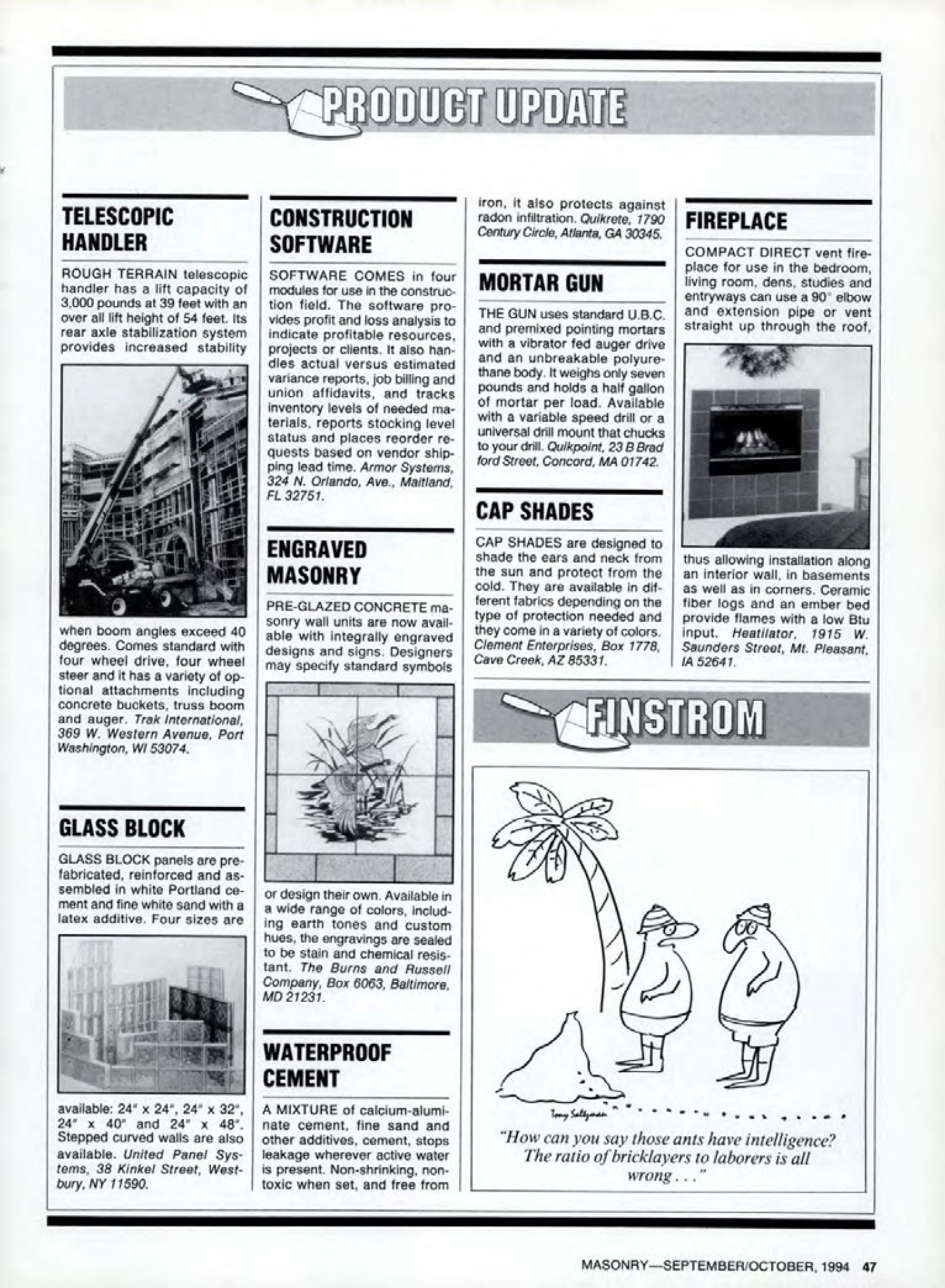 Masonry Magazine October 1994 Page. 47