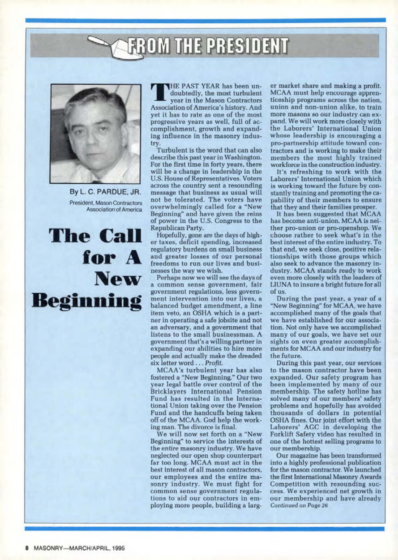 Masonry Magazine April 1995 Page. 8