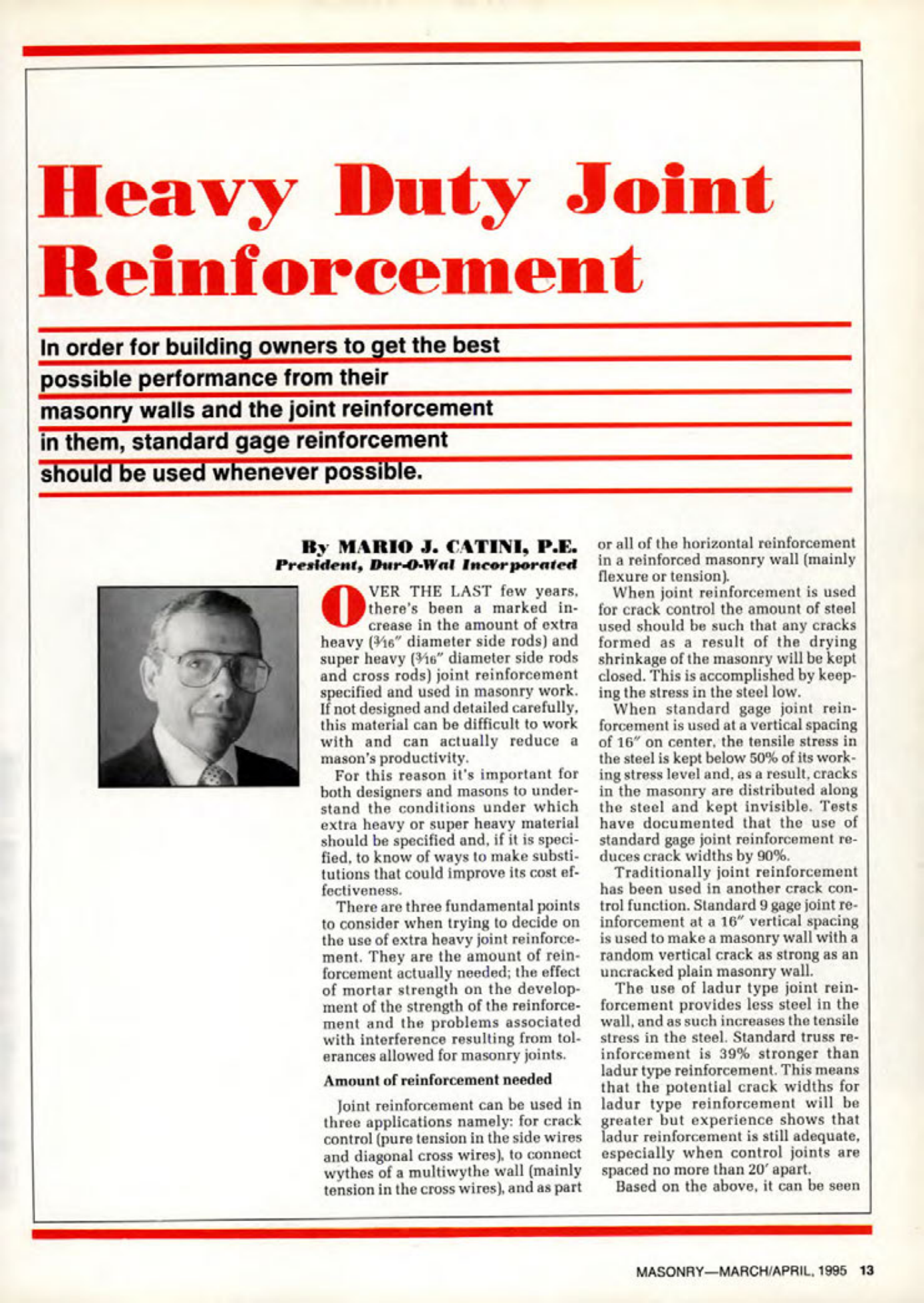 Masonry Magazine April 1995 Page. 13