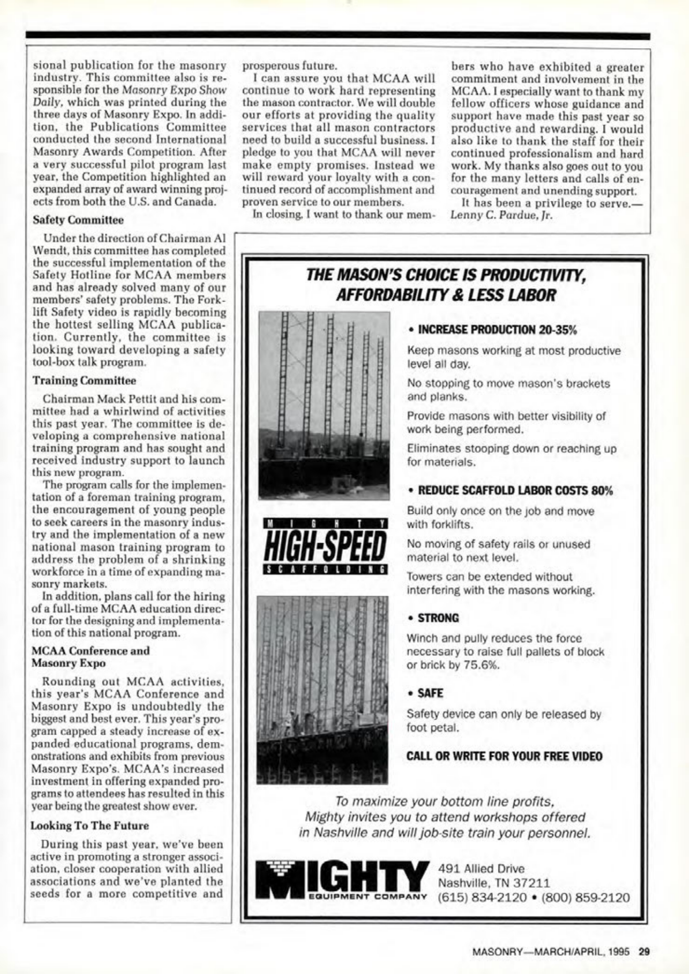 Masonry Magazine April 1995 Page. 29