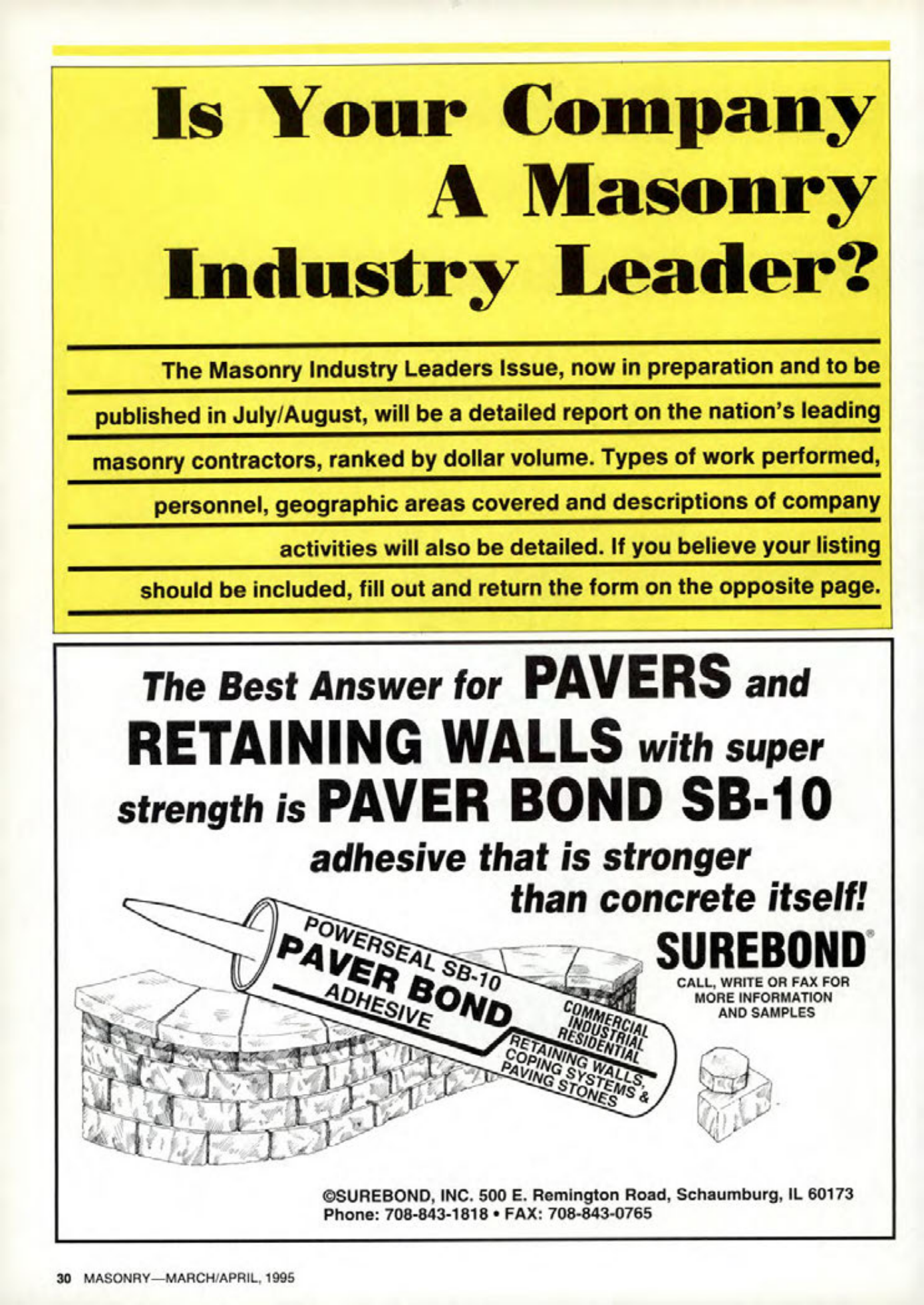 Masonry Magazine April 1995 Page. 30