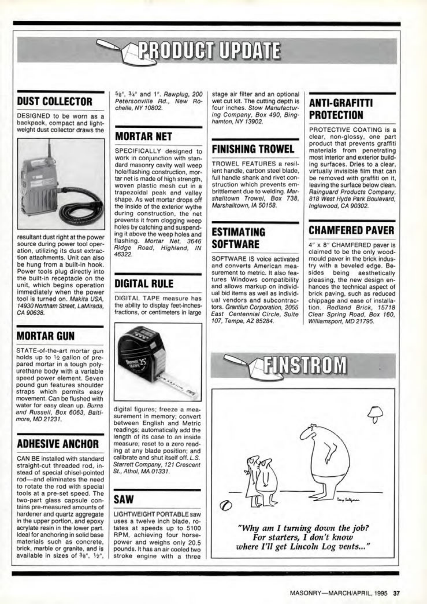 Masonry Magazine April 1995 Page. 37