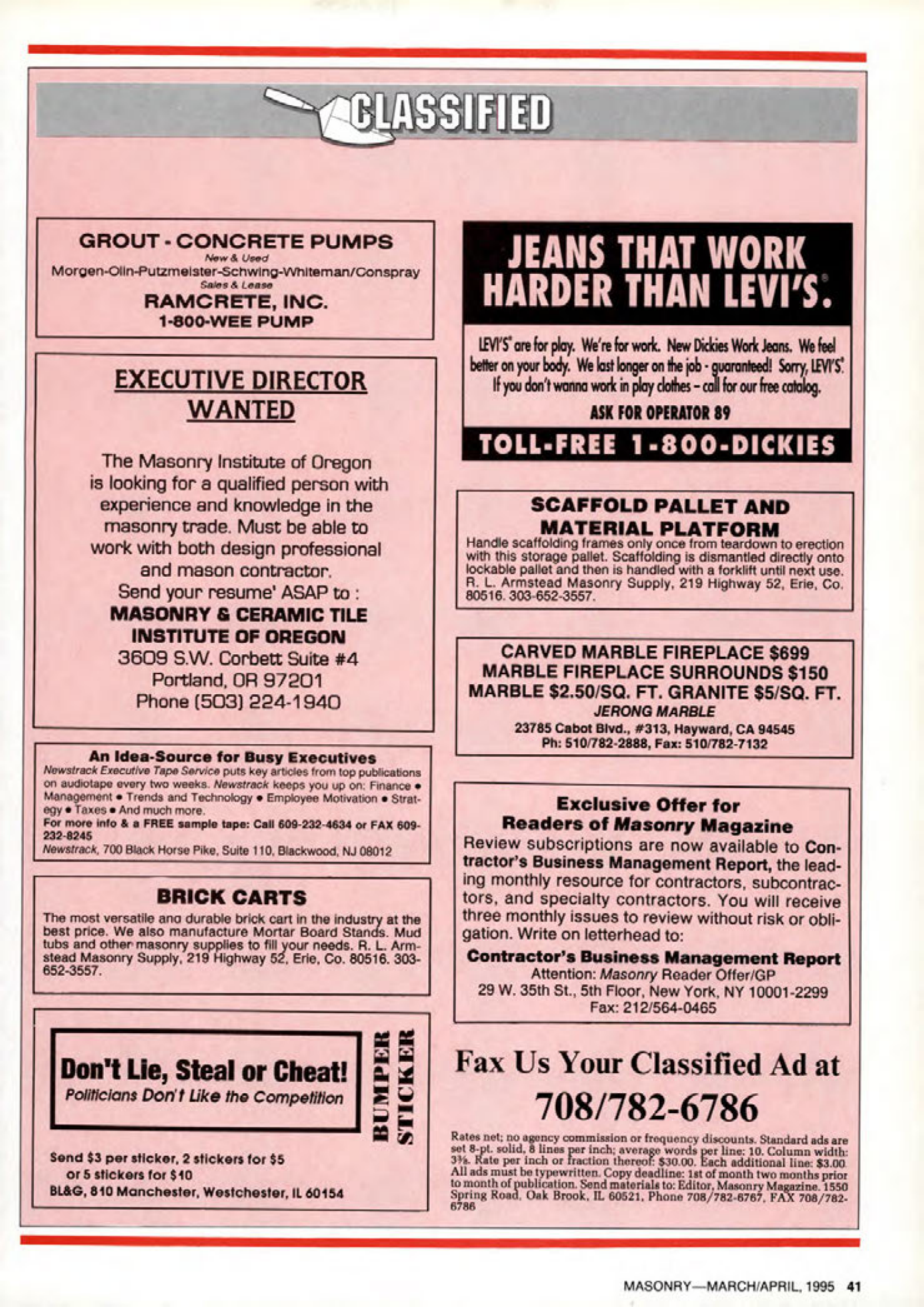 Masonry Magazine April 1995 Page. 41