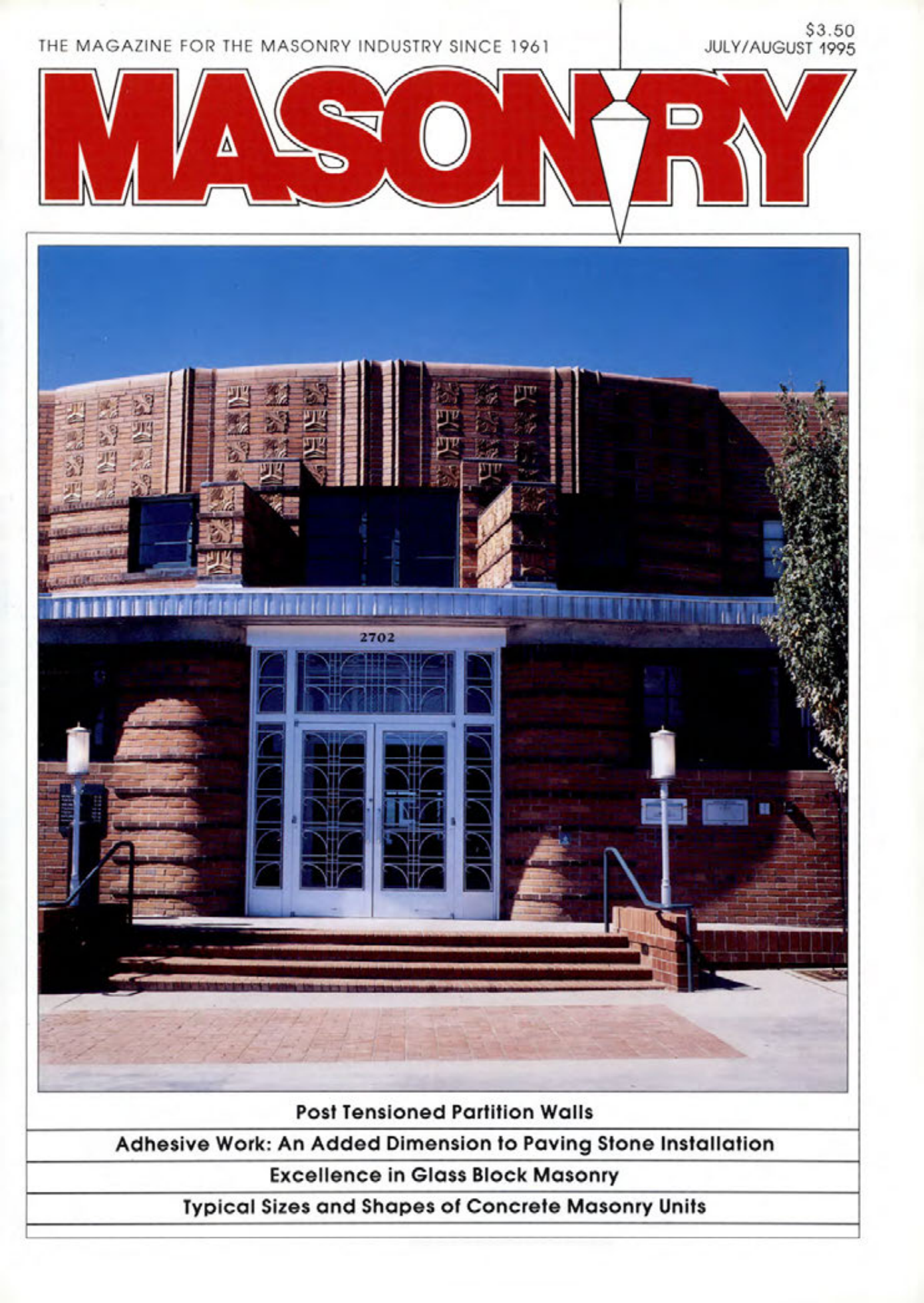 Masonry Magazine August 1995 Page. 1