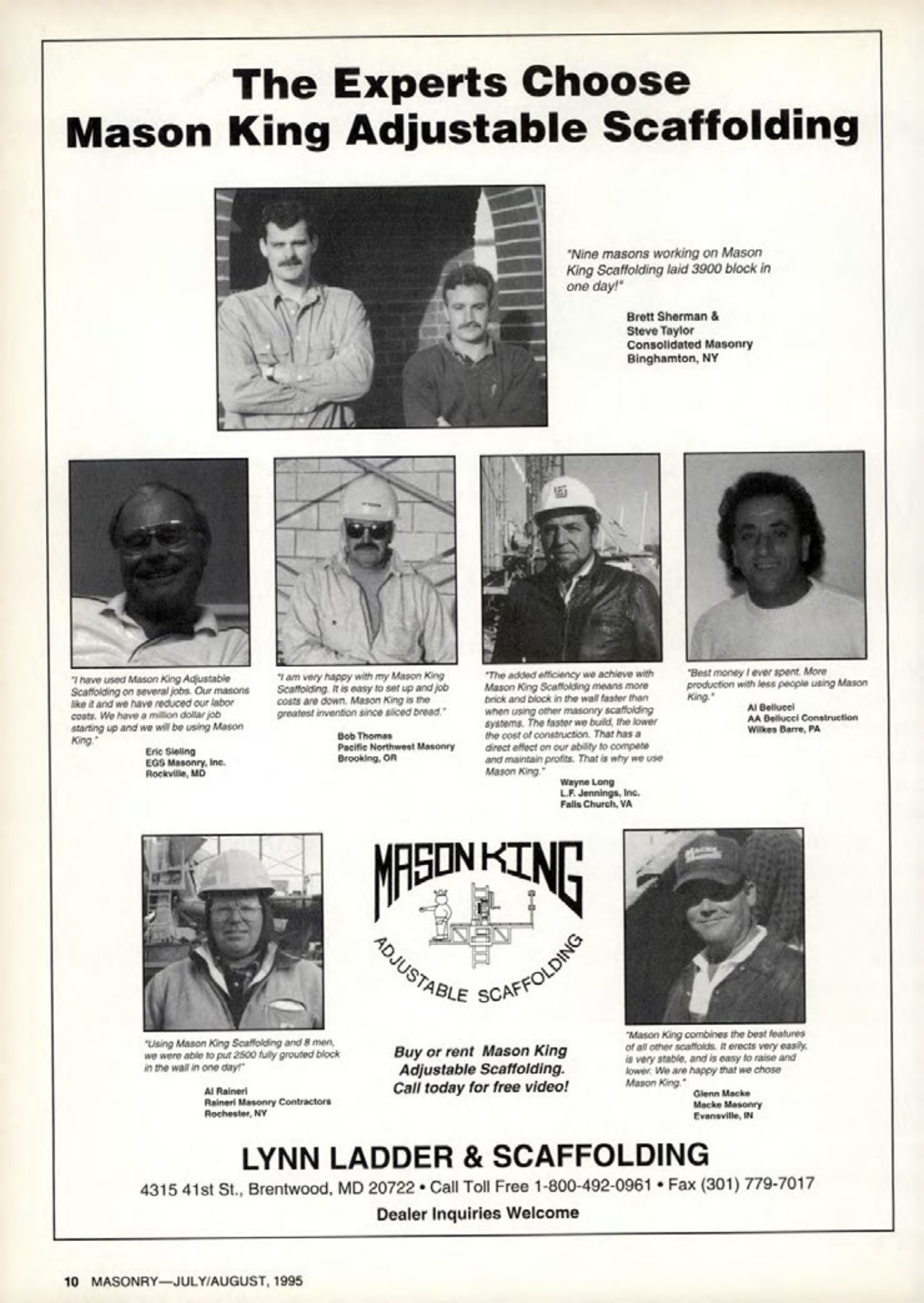 Masonry Magazine August 1995 Page. 10