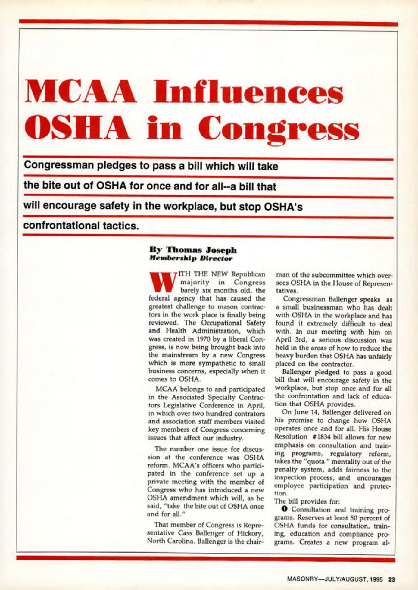 Masonry Magazine August 1995 Page. 23