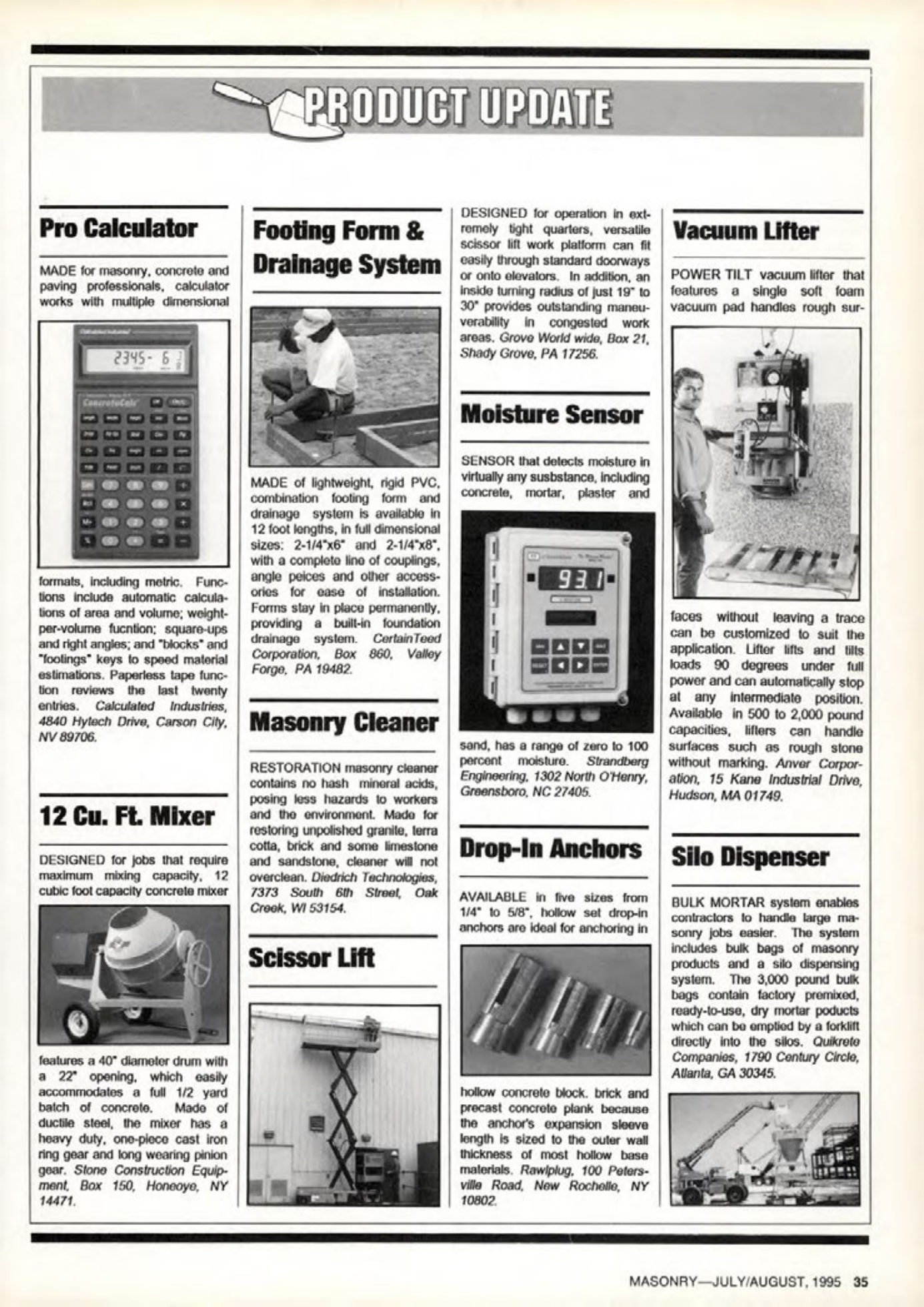 Masonry Magazine August 1995 Page. 35