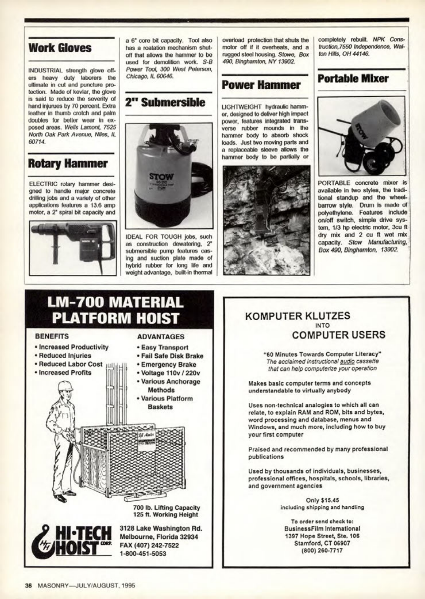 Masonry Magazine August 1995 Page. 36