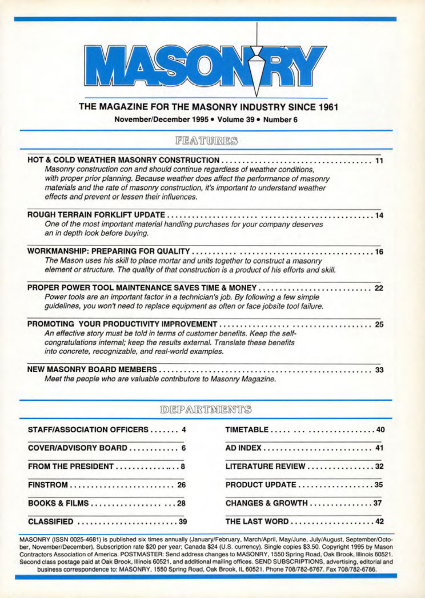 Masonry Magazine December 1995 Page. 3