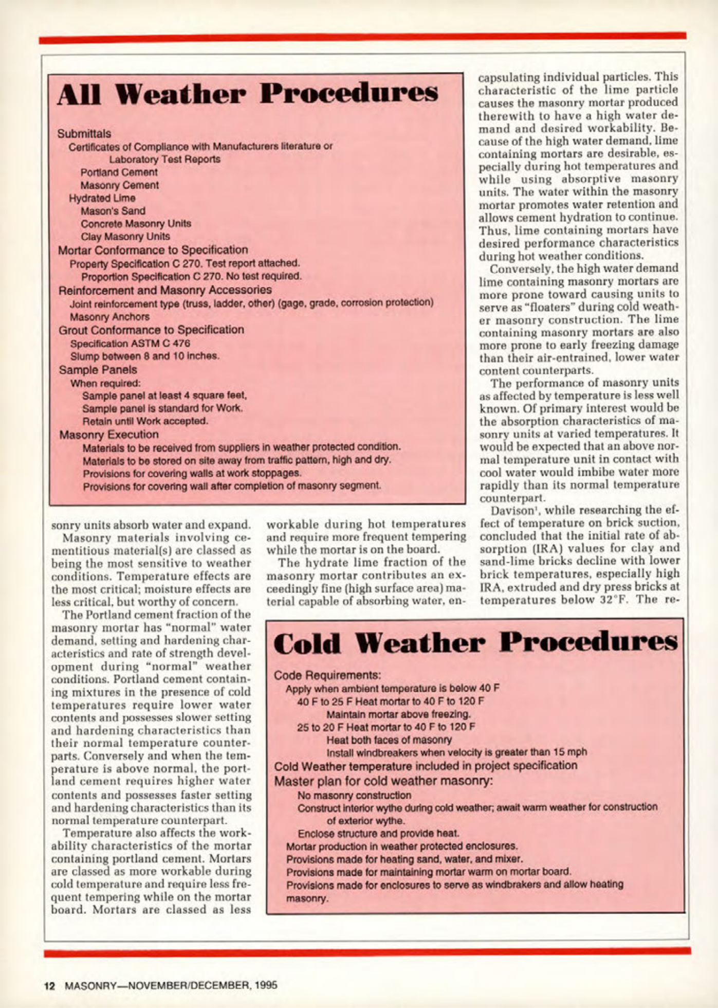 Masonry Magazine December 1995 Page. 12