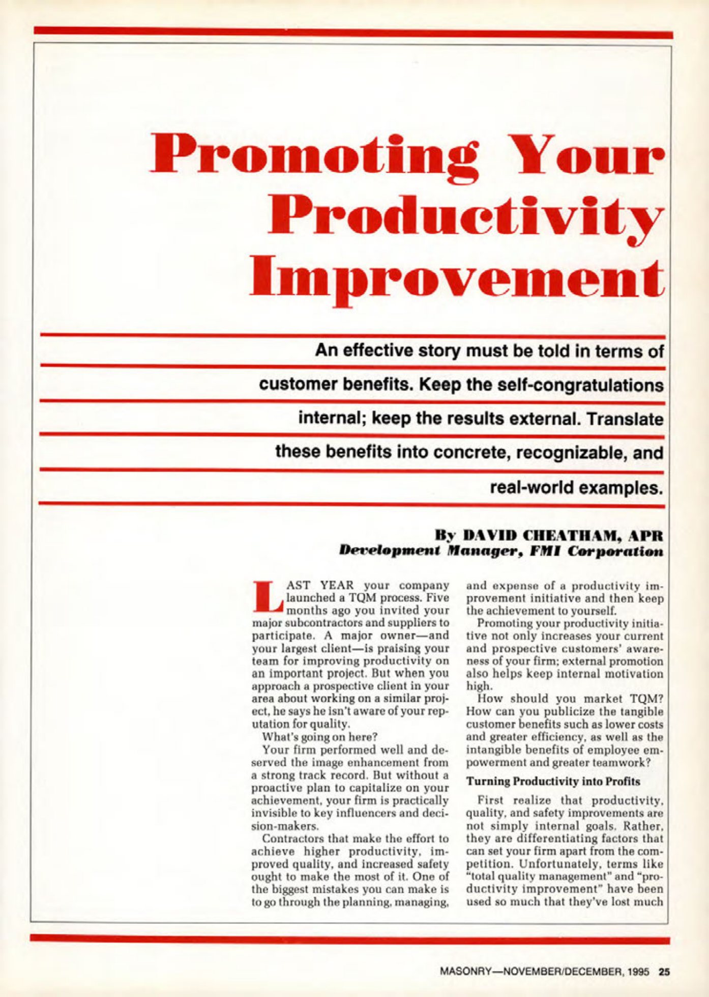 Masonry Magazine December 1995 Page. 25