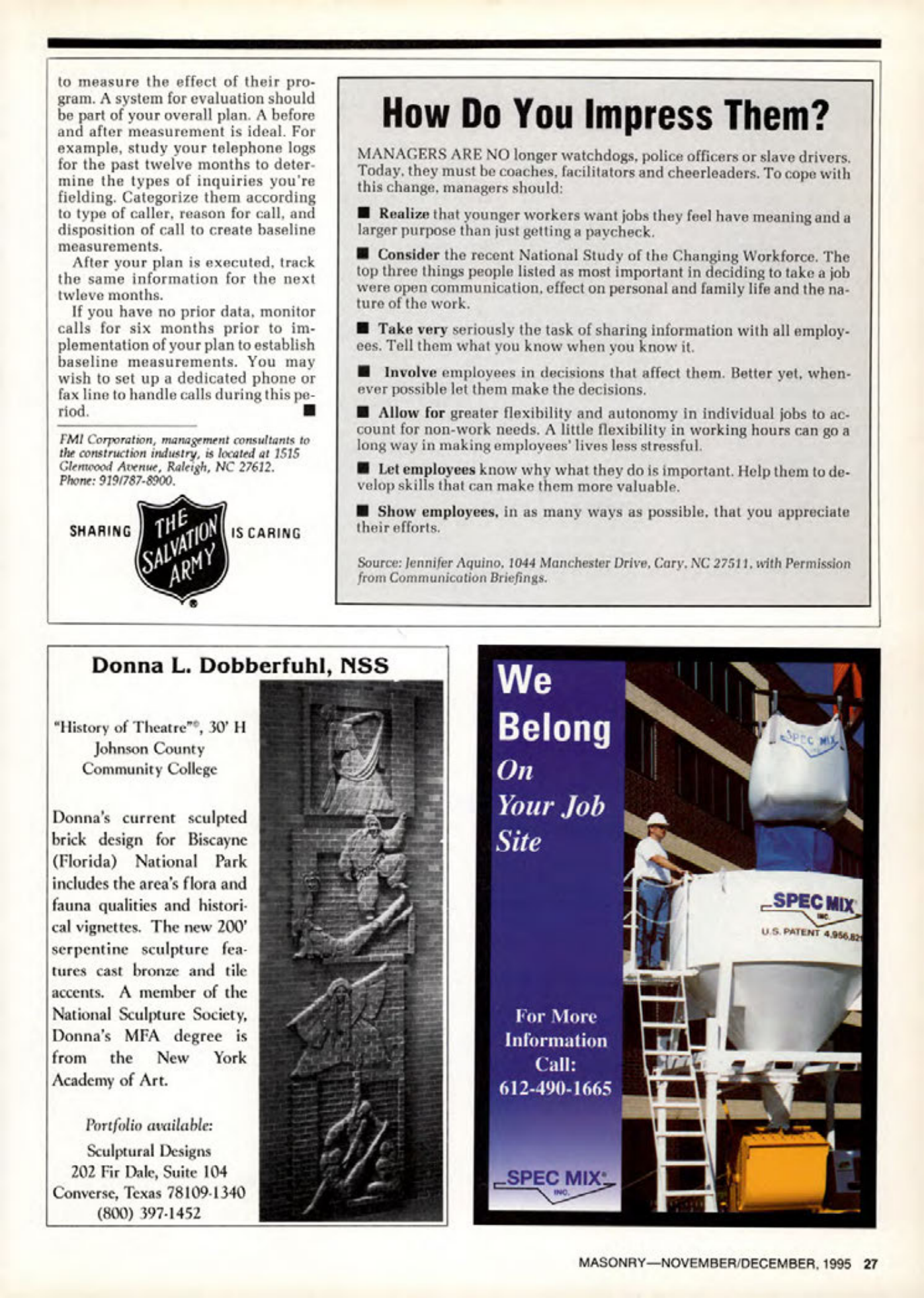 Masonry Magazine December 1995 Page. 27