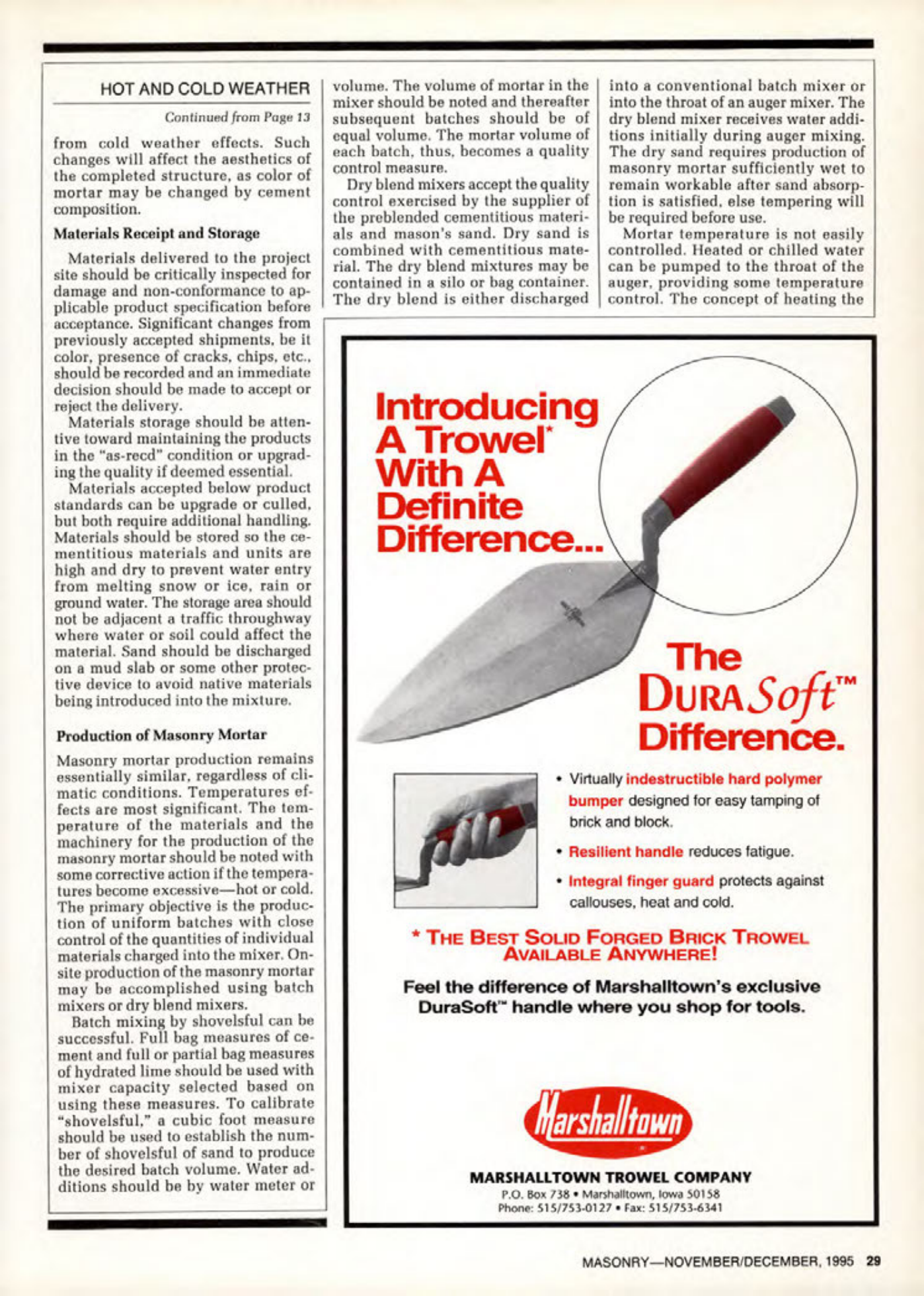 Masonry Magazine December 1995 Page. 29
