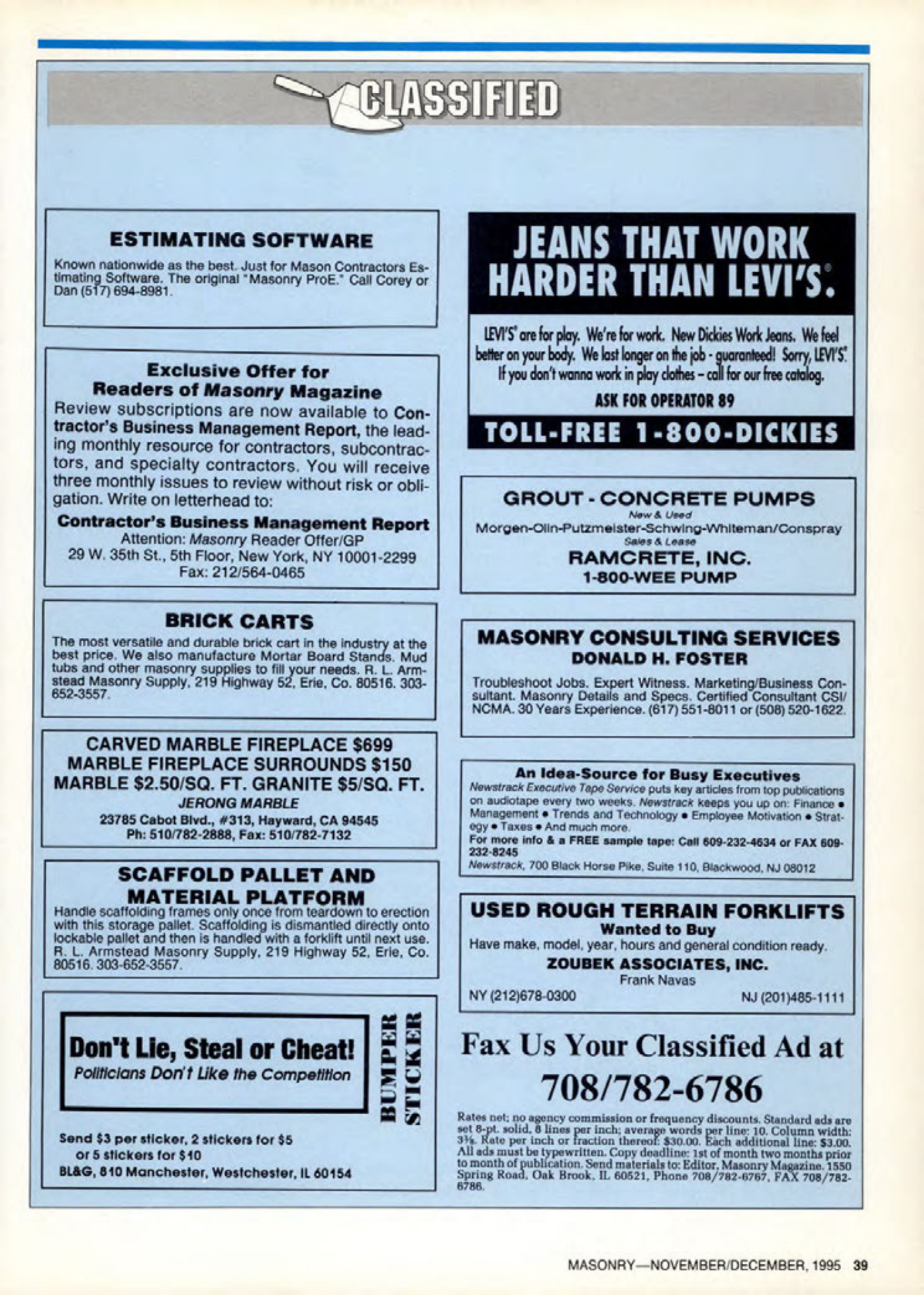 Masonry Magazine December 1995 Page. 39