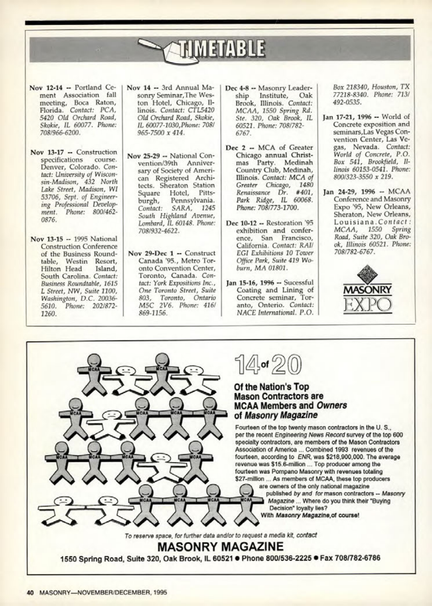 Masonry Magazine December 1995 Page. 40