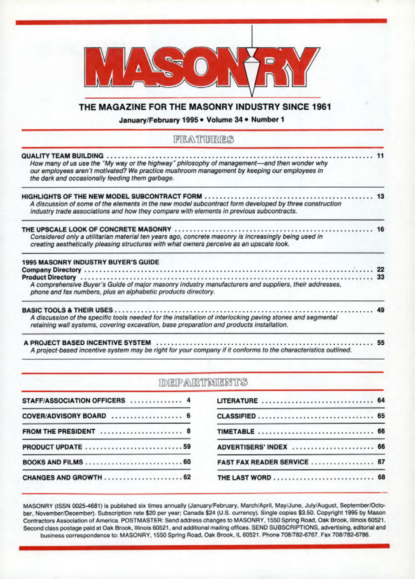 Masonry Magazine February 1995 Page. 3