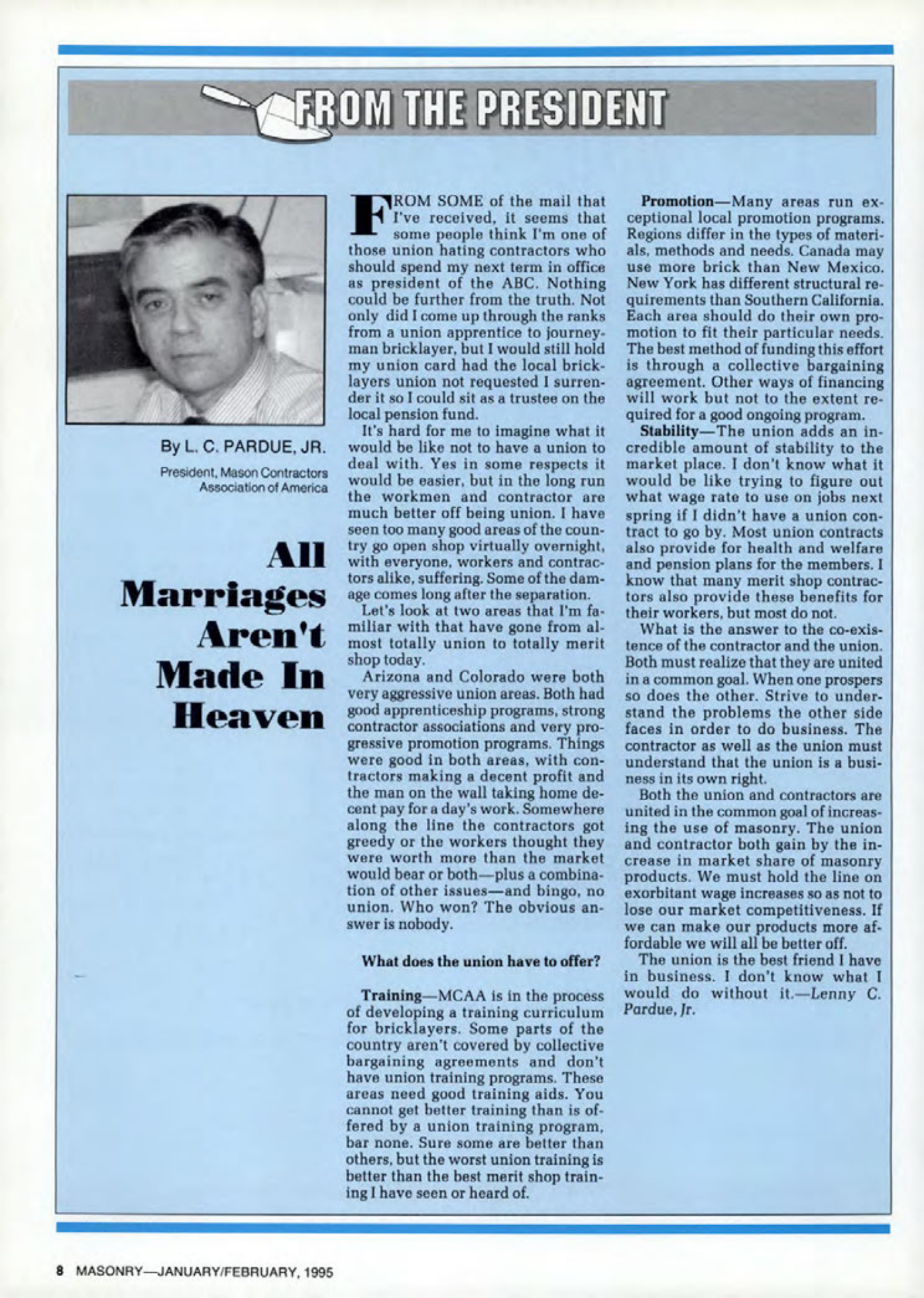Masonry Magazine February 1995 Page. 8