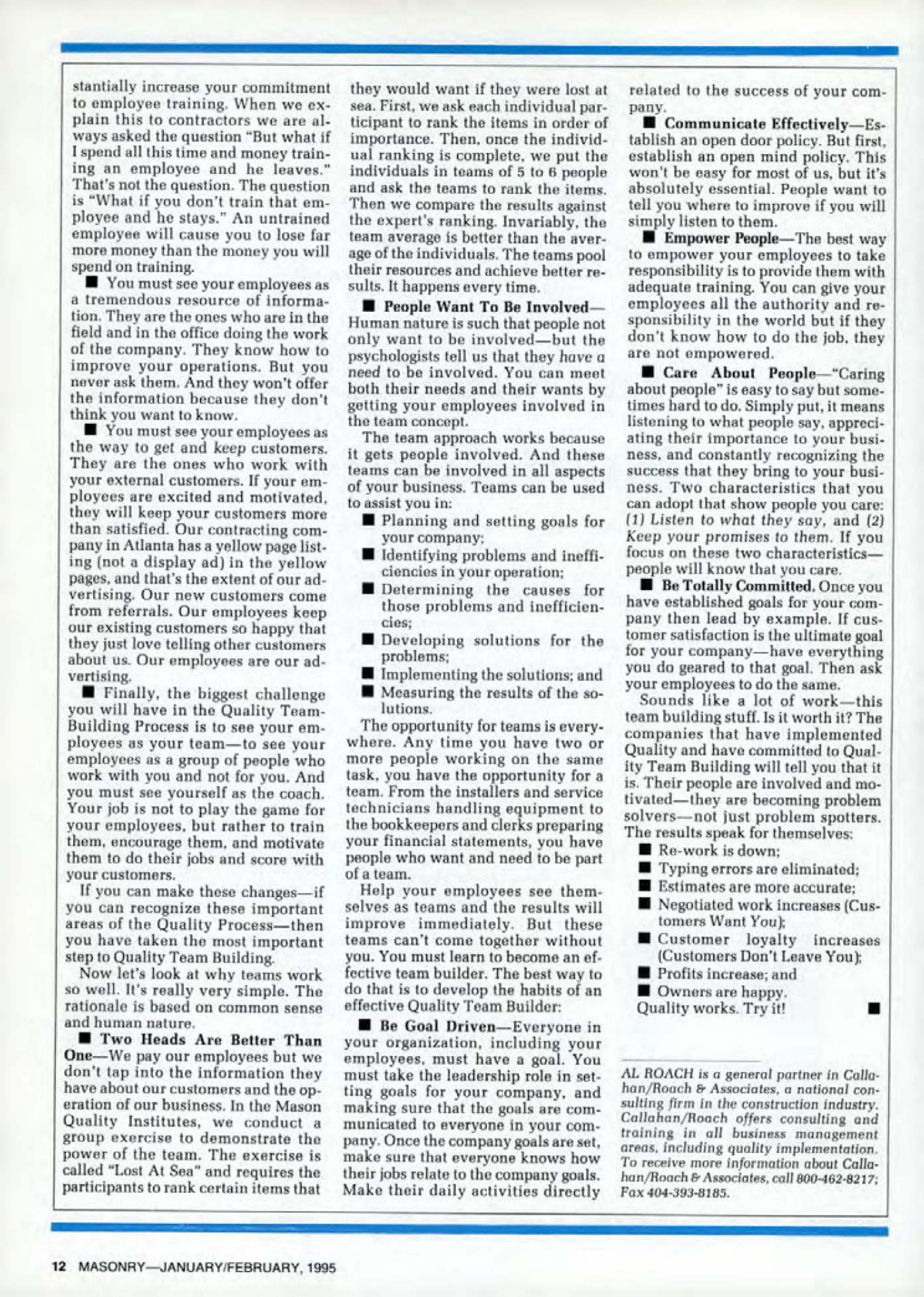 Masonry Magazine February 1995 Page. 12