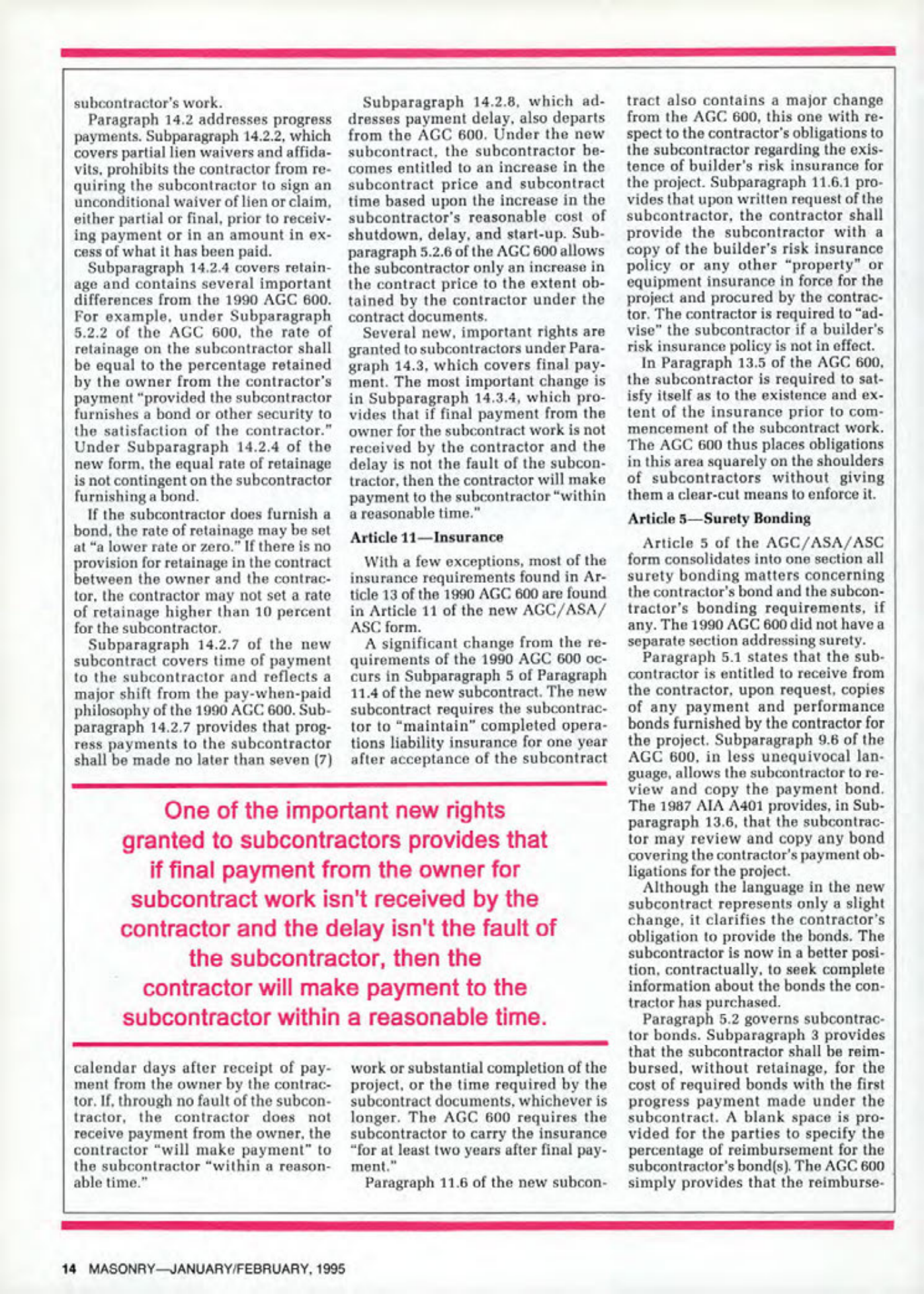 Masonry Magazine February 1995 Page. 14