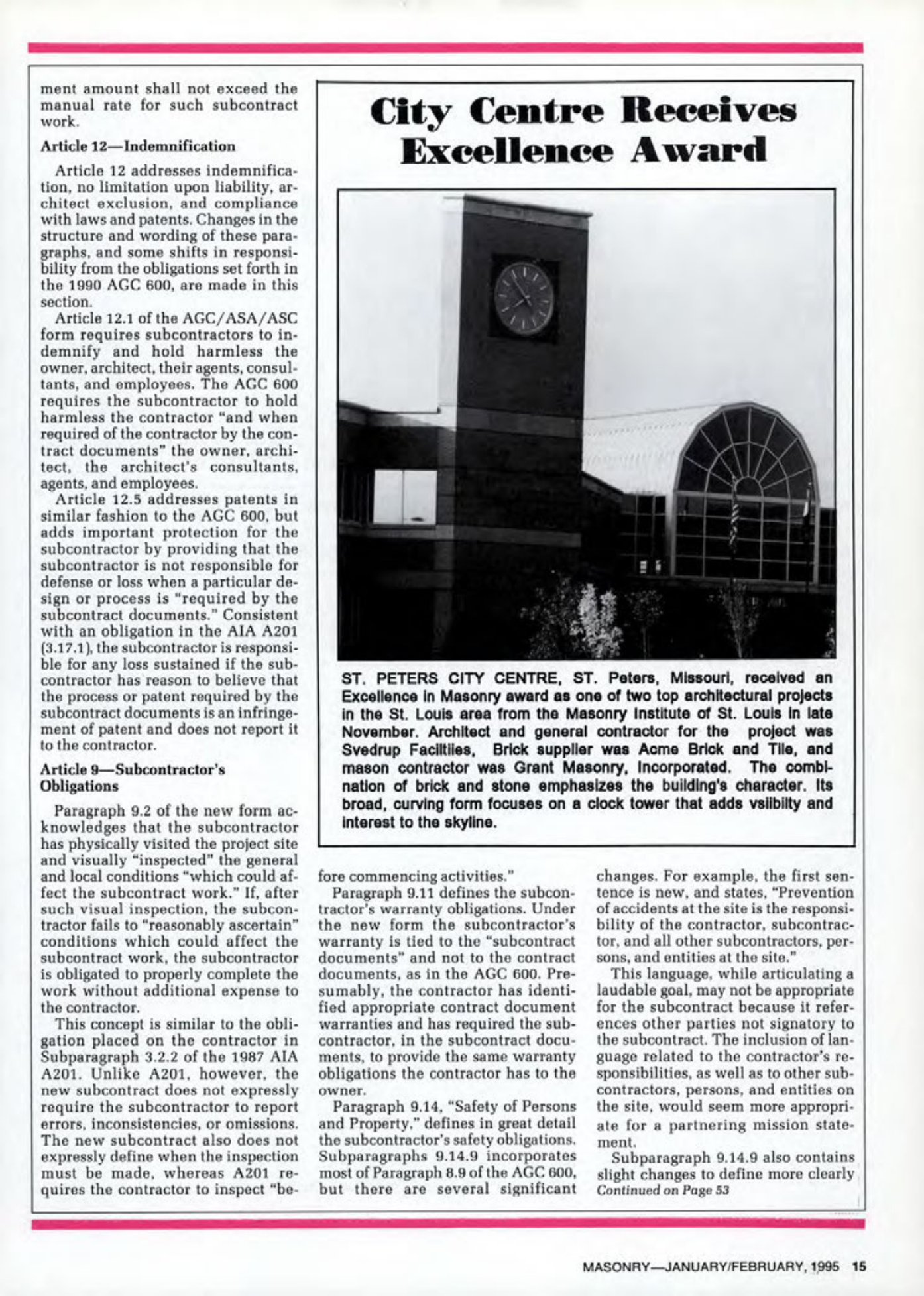 Masonry Magazine February 1995 Page. 15