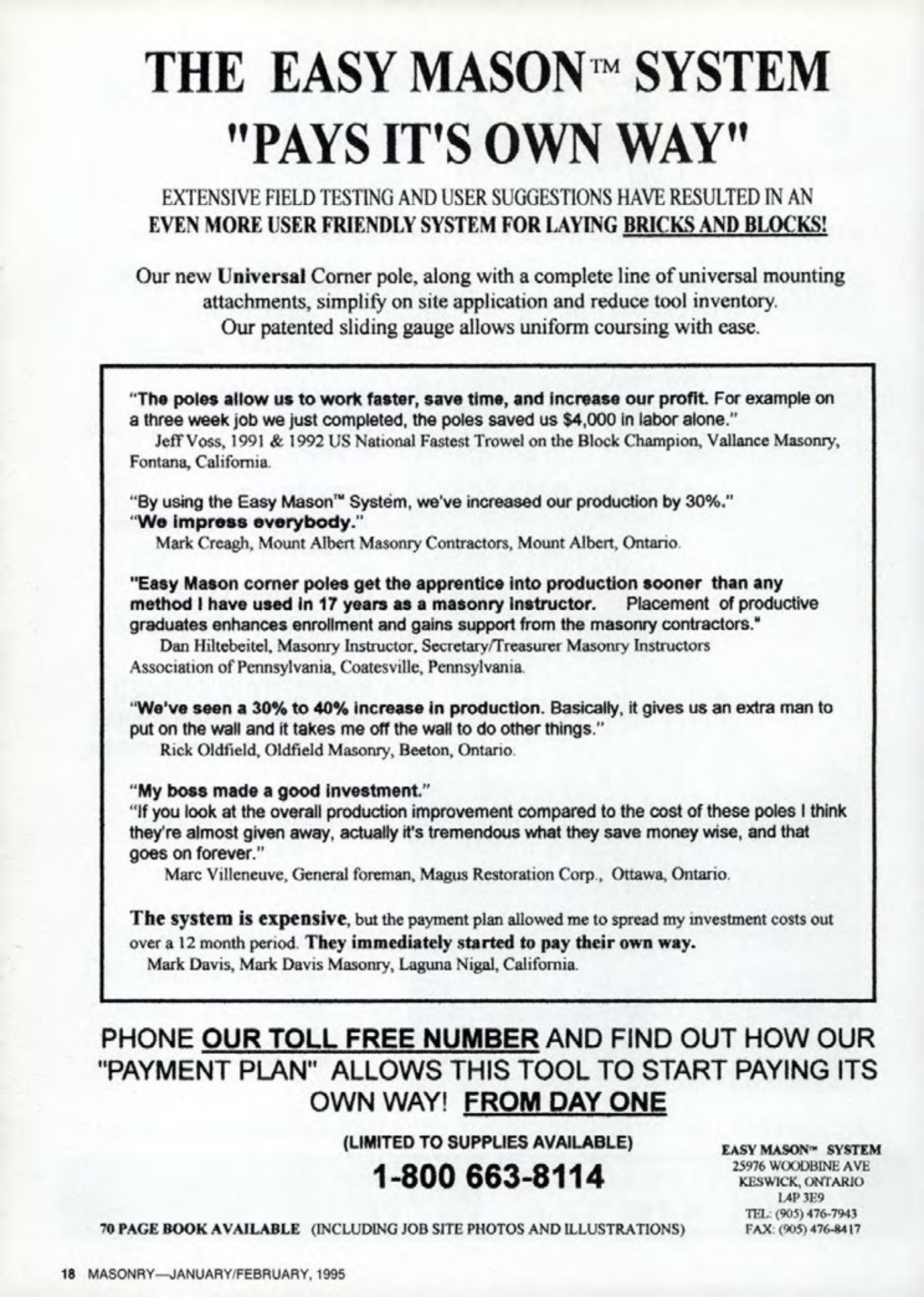 Masonry Magazine February 1995 Page. 18