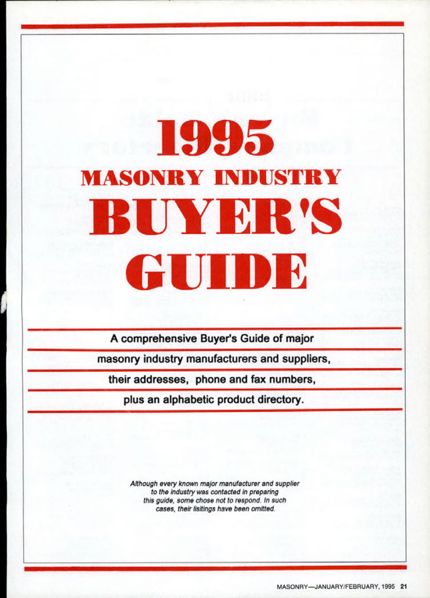 Masonry Magazine February 1995 Page. 21