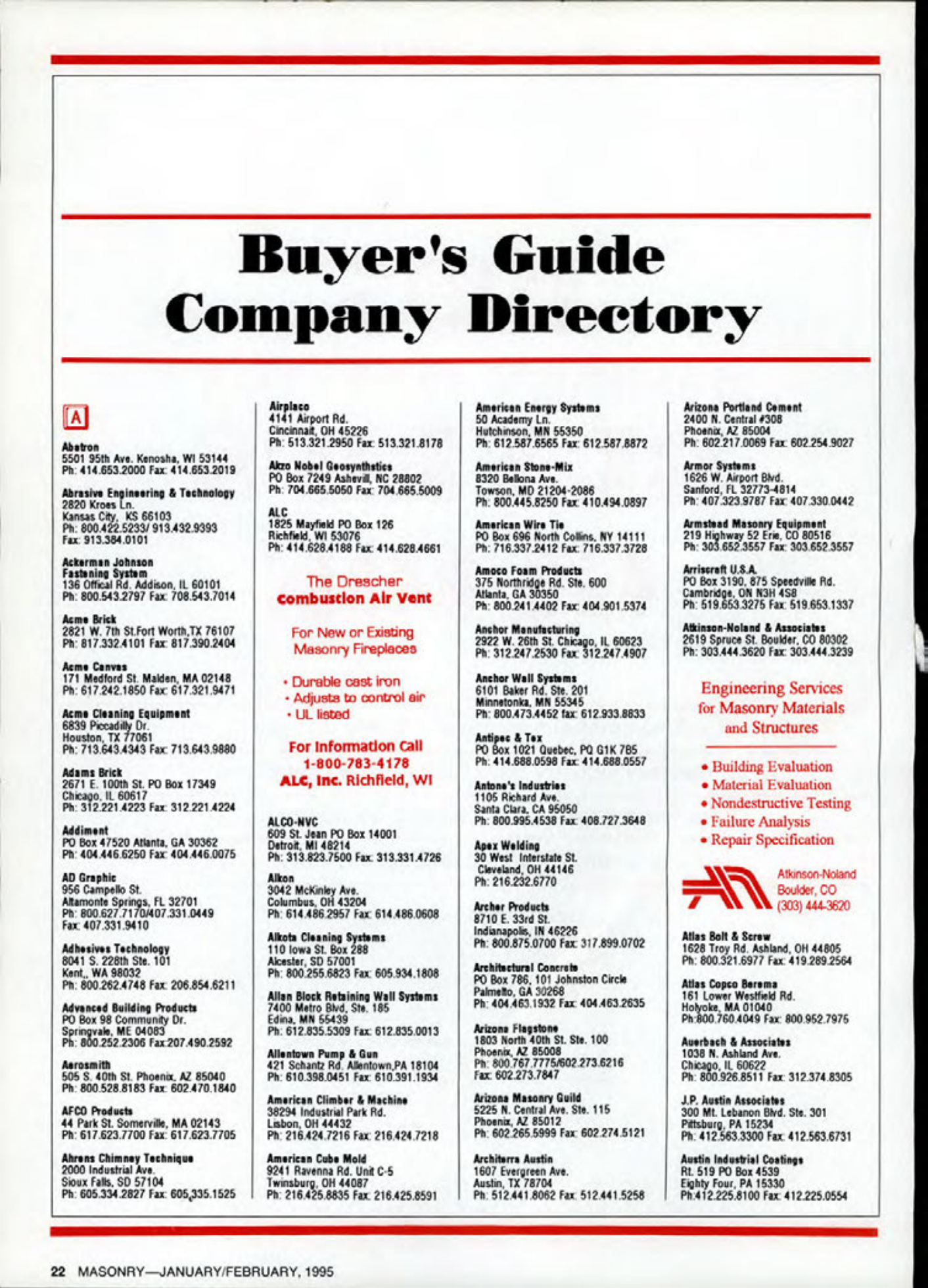 Masonry Magazine February 1995 Page. 22
