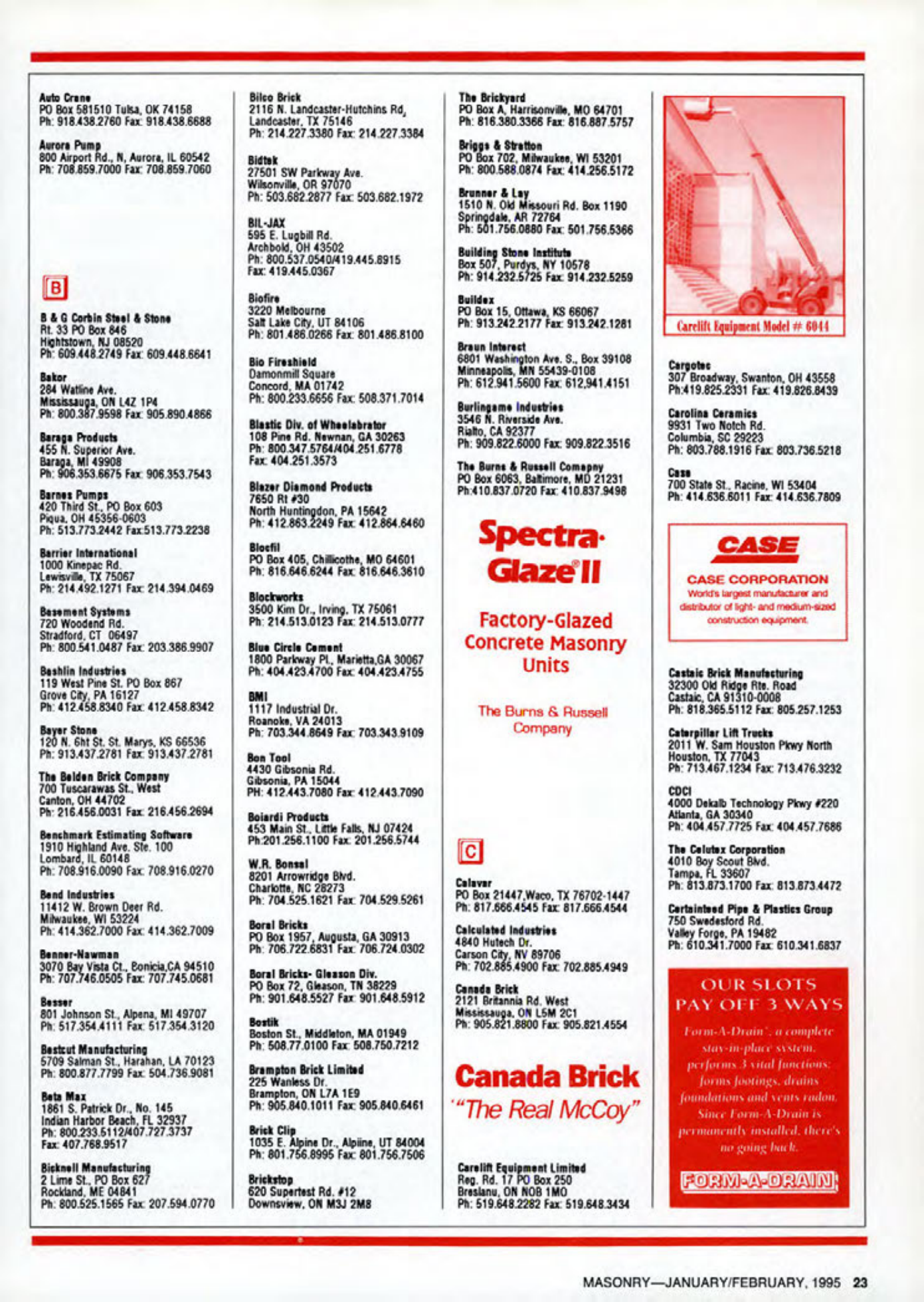 Masonry Magazine February 1995 Page. 23