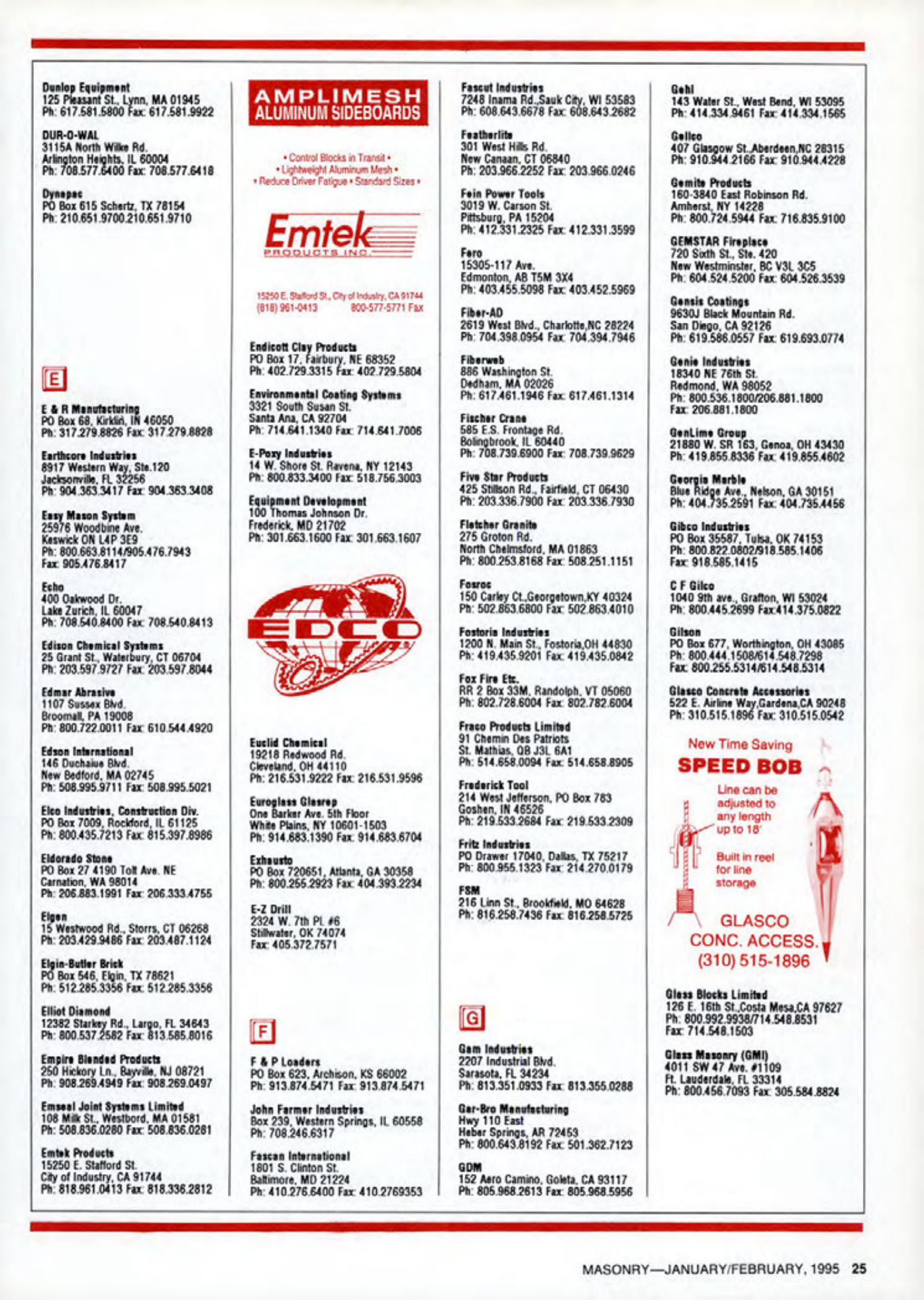Masonry Magazine February 1995 Page. 25