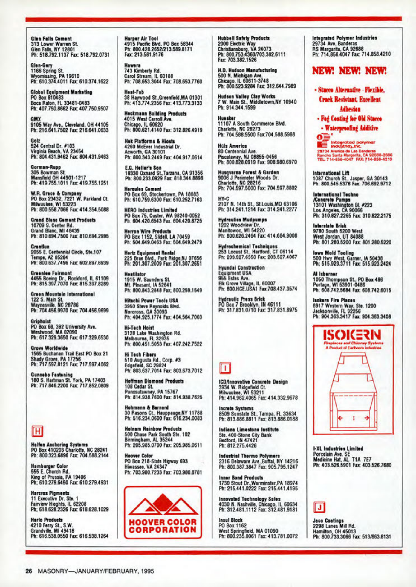 Masonry Magazine February 1995 Page. 26