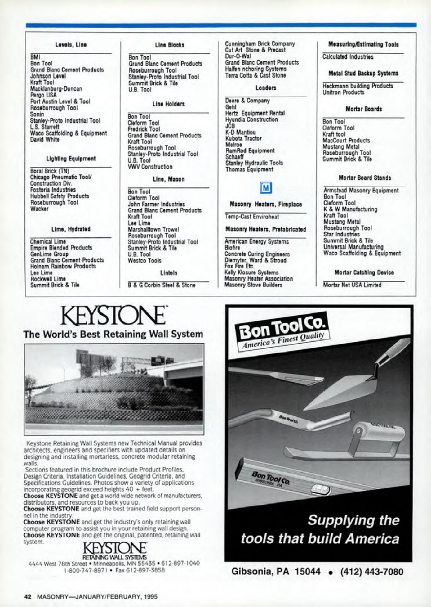 Masonry Magazine February 1995 Page. 42