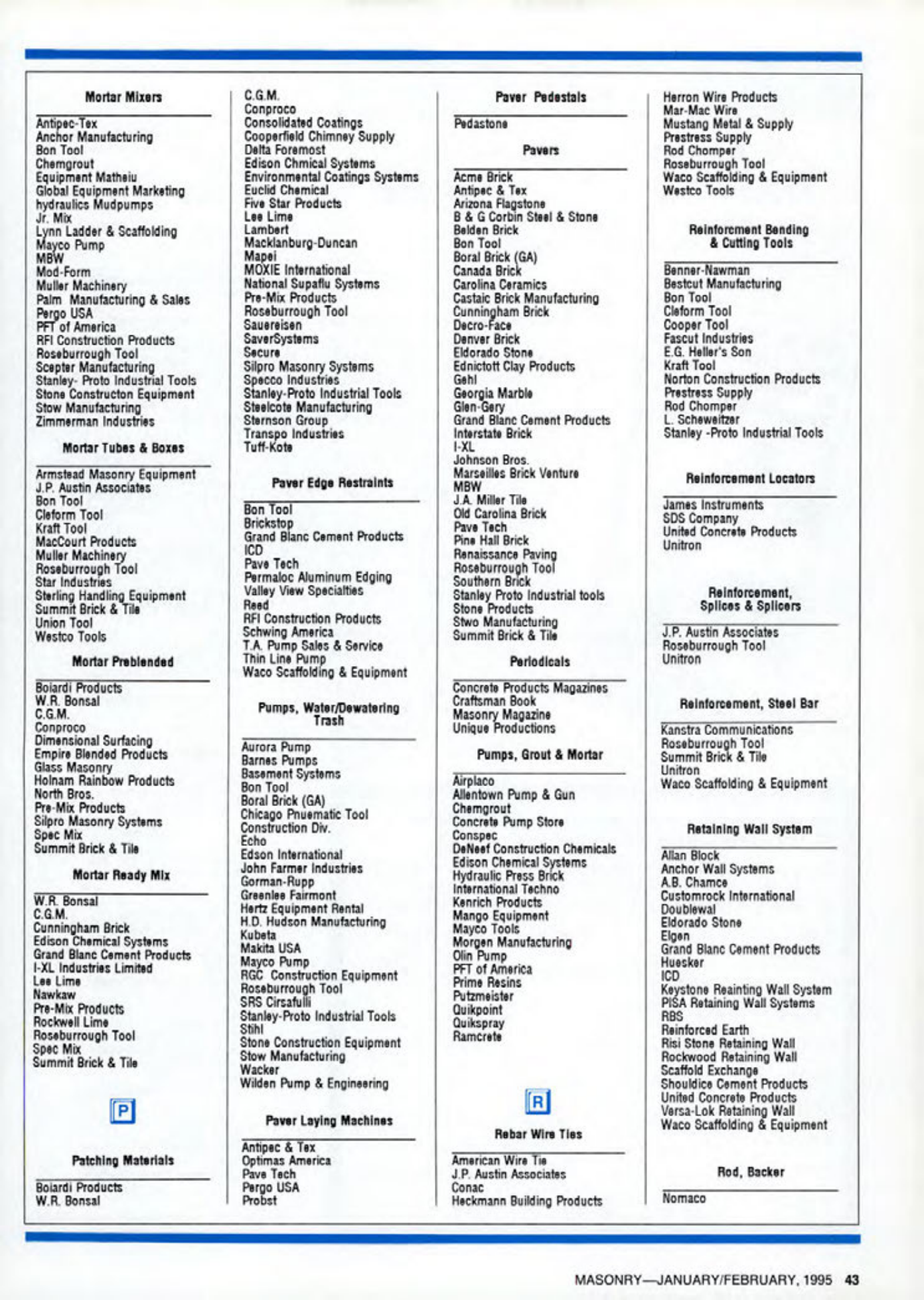 Masonry Magazine February 1995 Page. 43