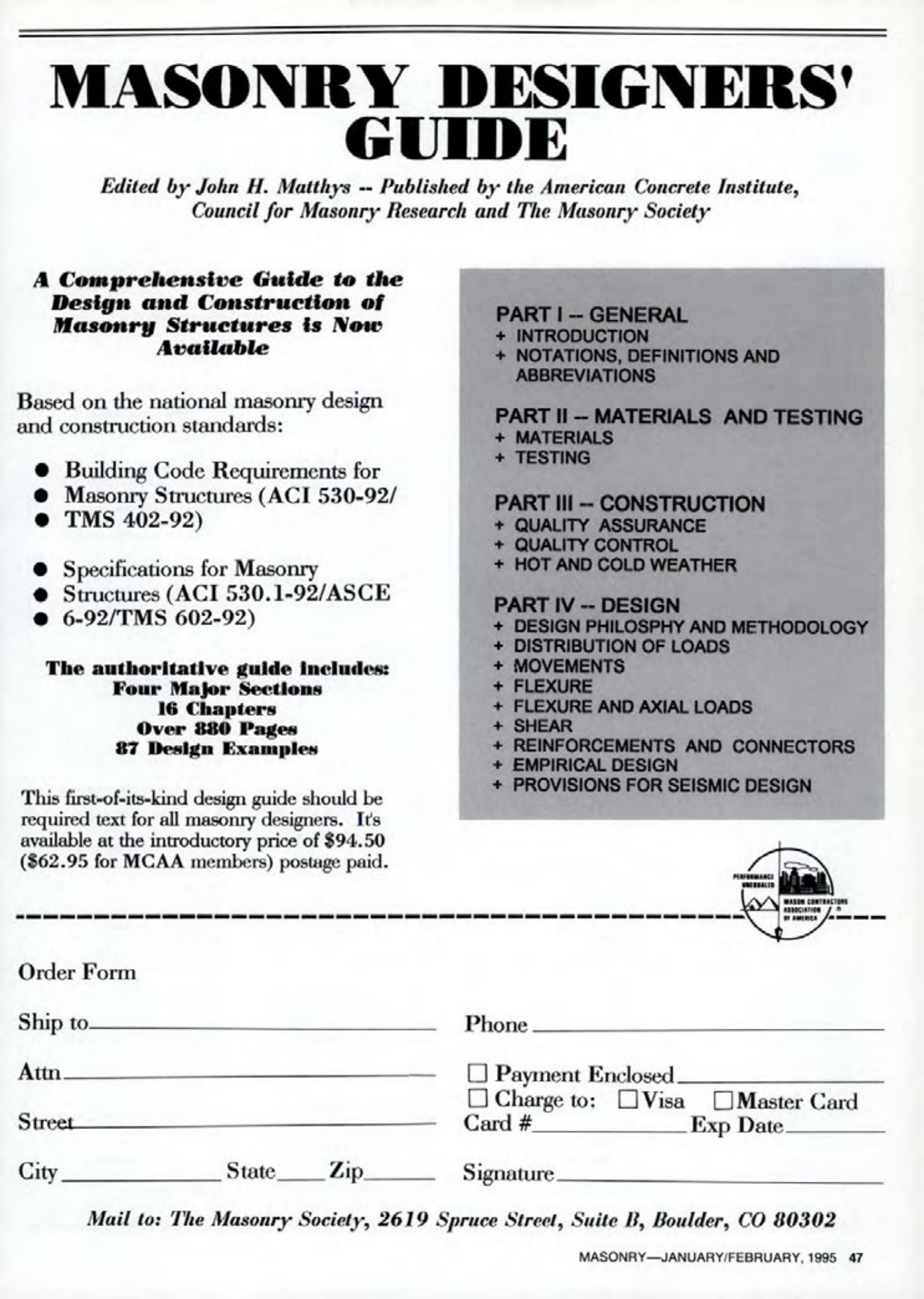 Masonry Magazine February 1995 Page. 47
