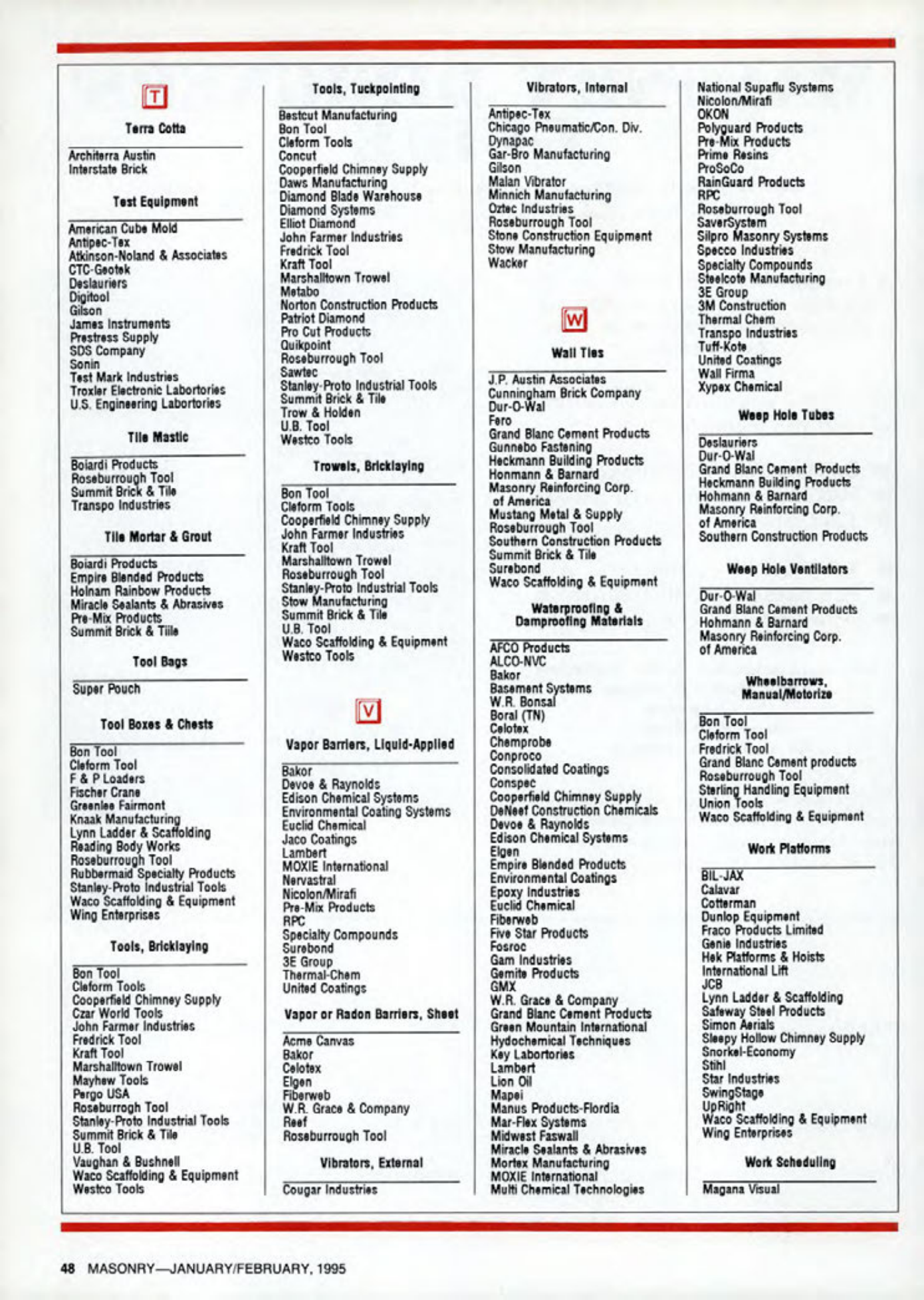 Masonry Magazine February 1995 Page. 48