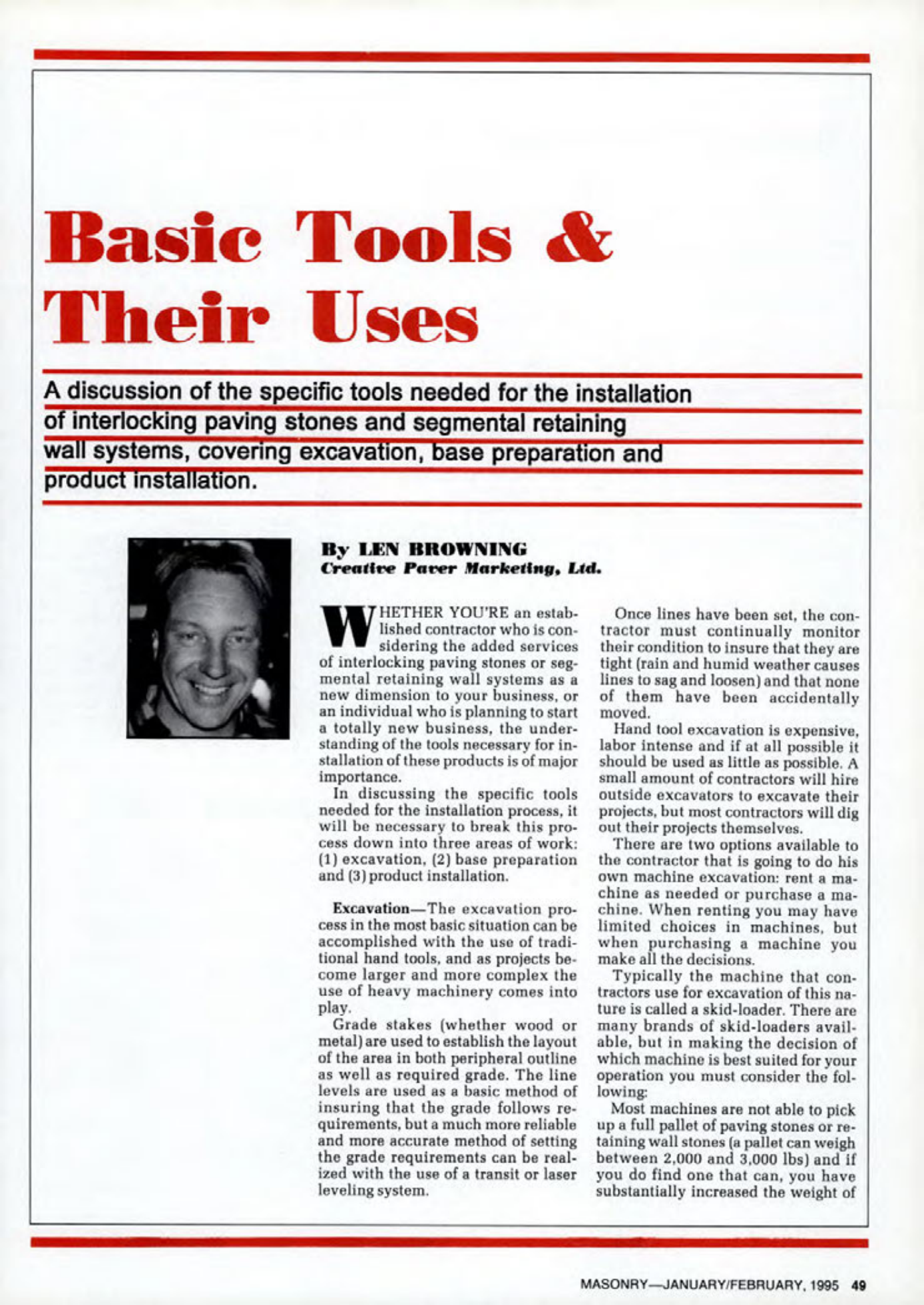 Masonry Magazine February 1995 Page. 49