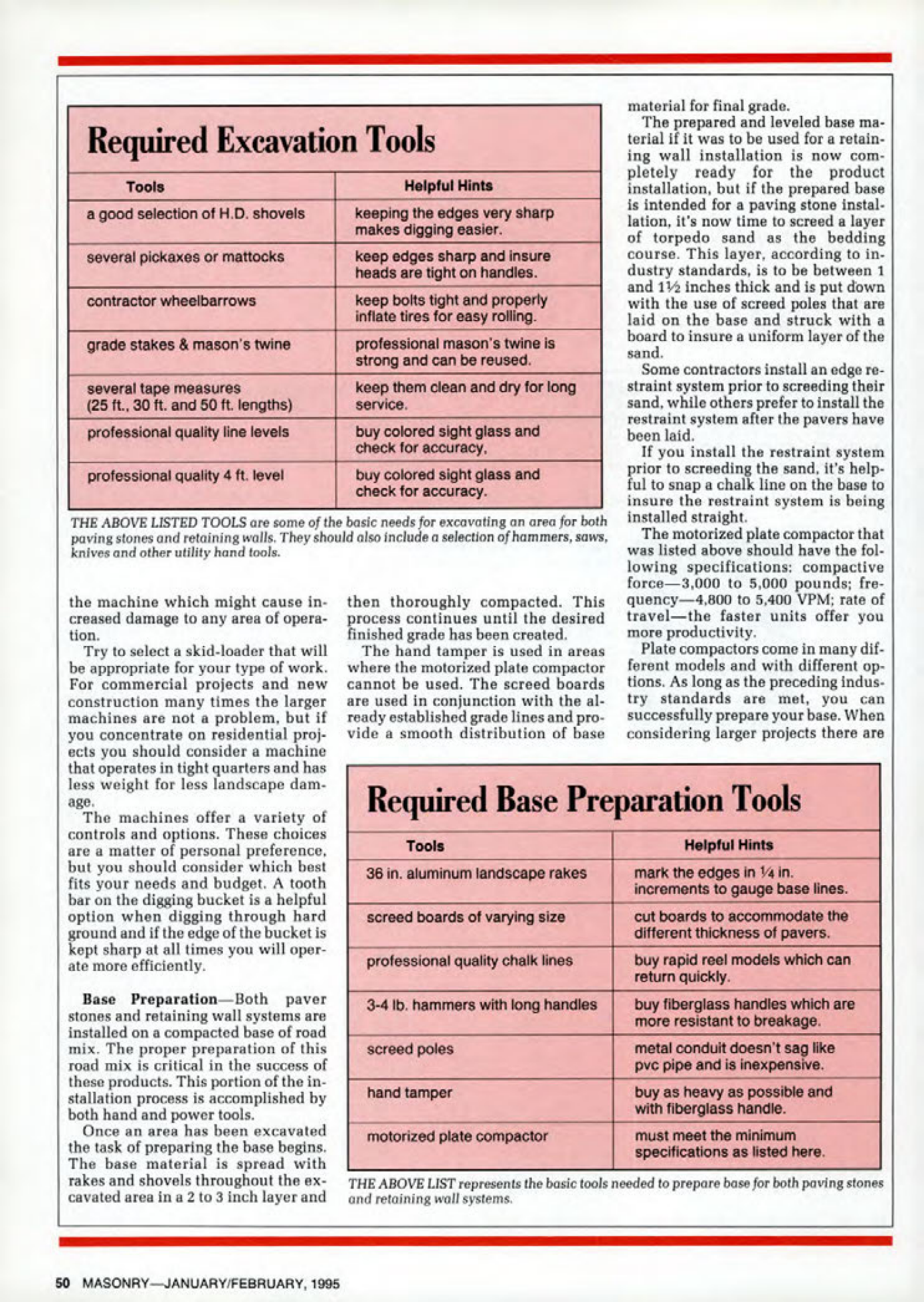 Masonry Magazine February 1995 Page. 50