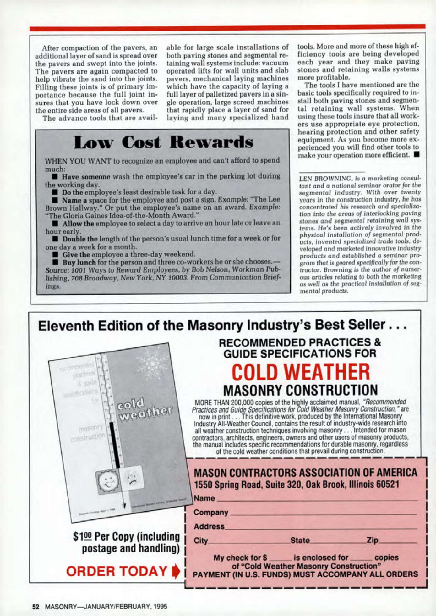 Masonry Magazine February 1995 Page. 52