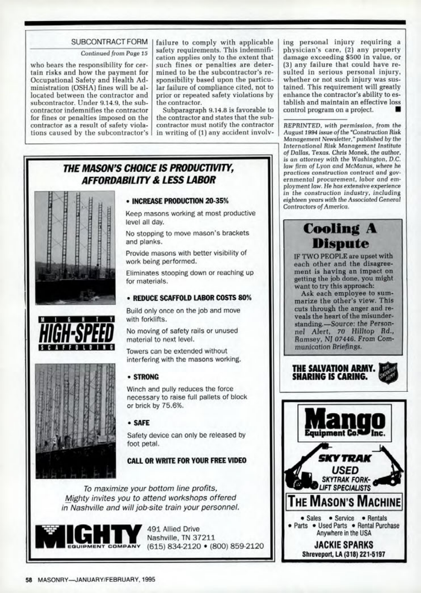 Masonry Magazine February 1995 Page. 58