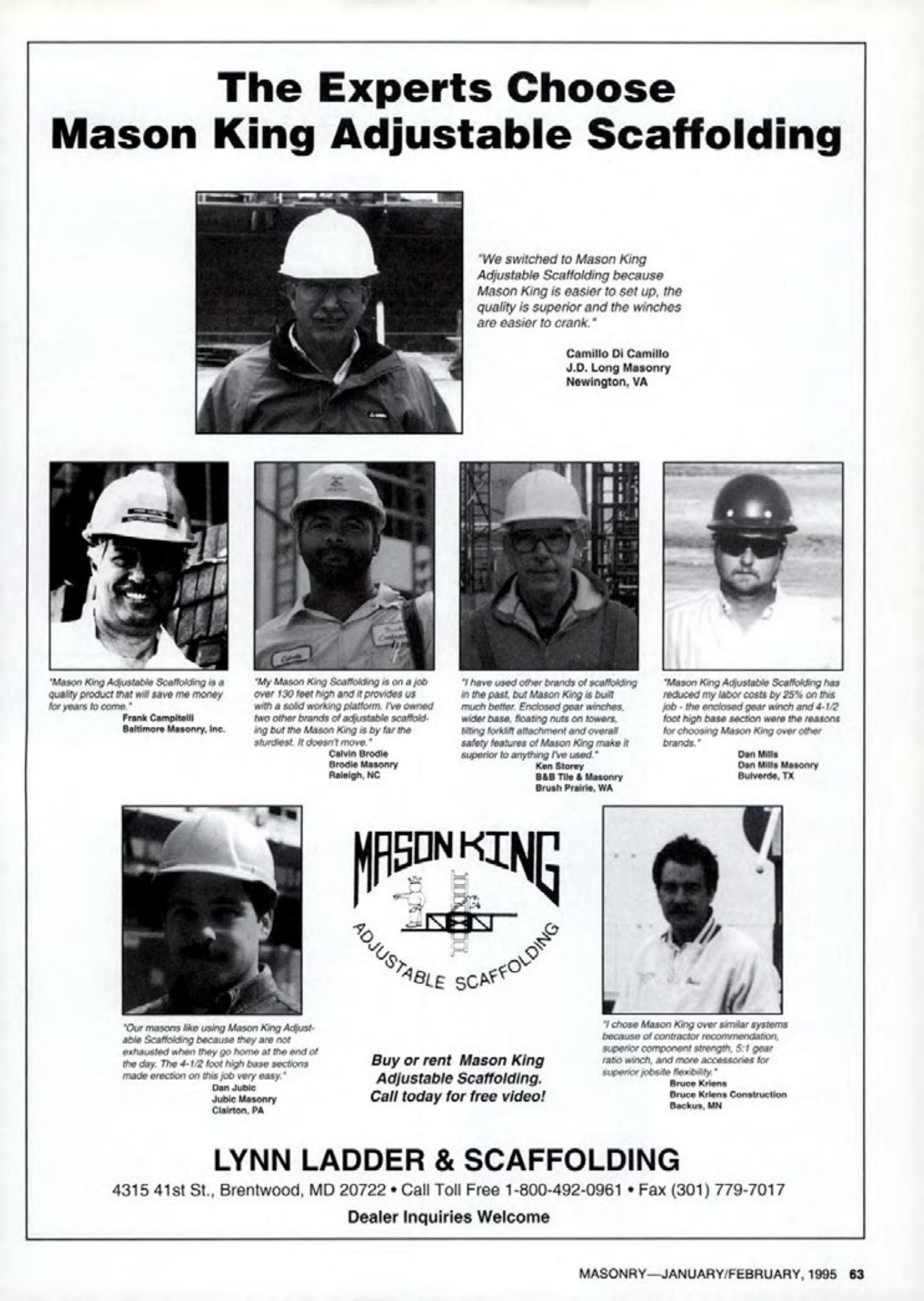Masonry Magazine February 1995 Page. 63