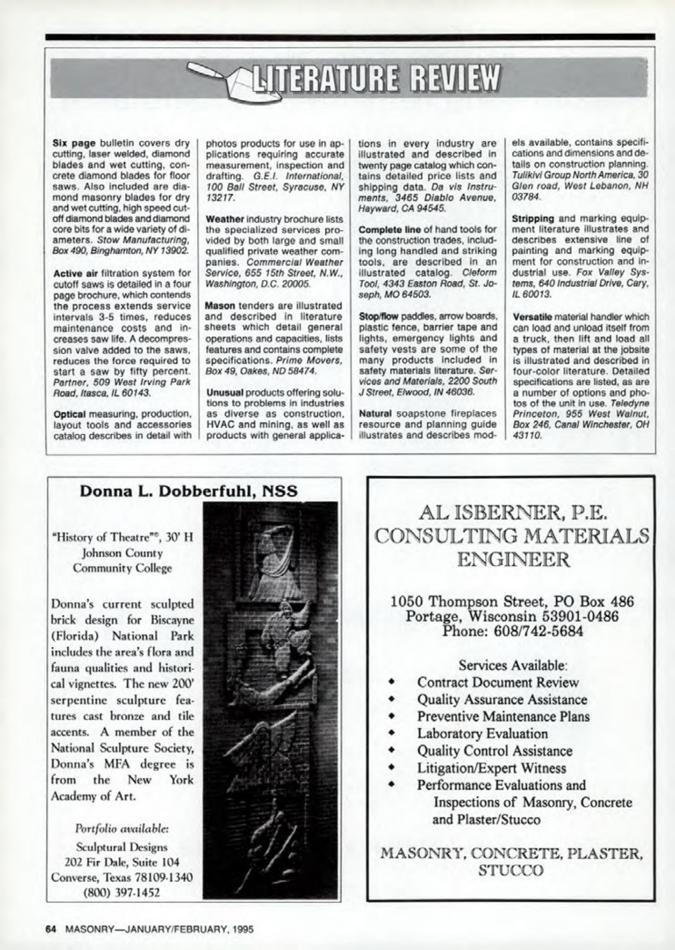 Masonry Magazine February 1995 Page. 64